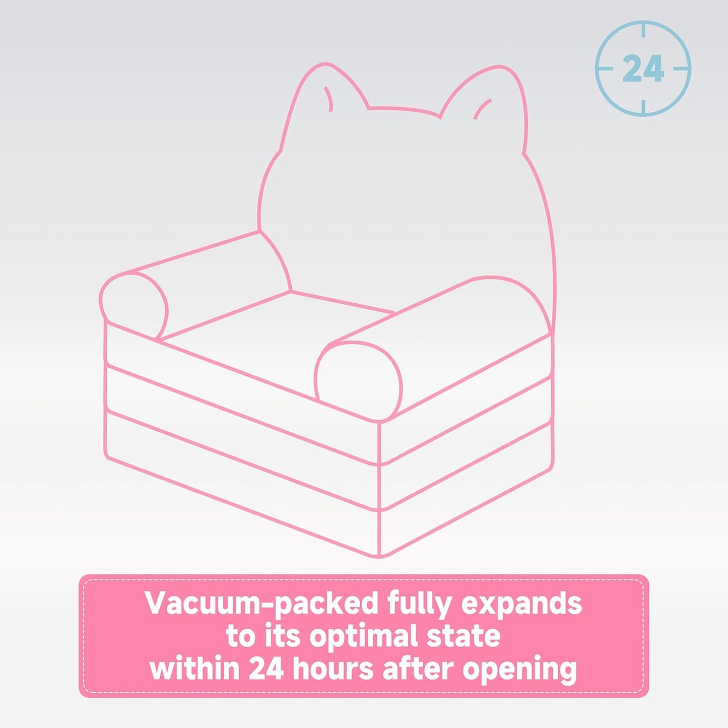 MONKISS Kids Couch, Comfy Toddler Chair, 2 in 1 Fold Out Kids Sofa to Lounger, Baby Sleeper Chair, Toddler Furniture, Birthday Gifts for Boys and Girls, 1~4 Years Old, Cute Dog