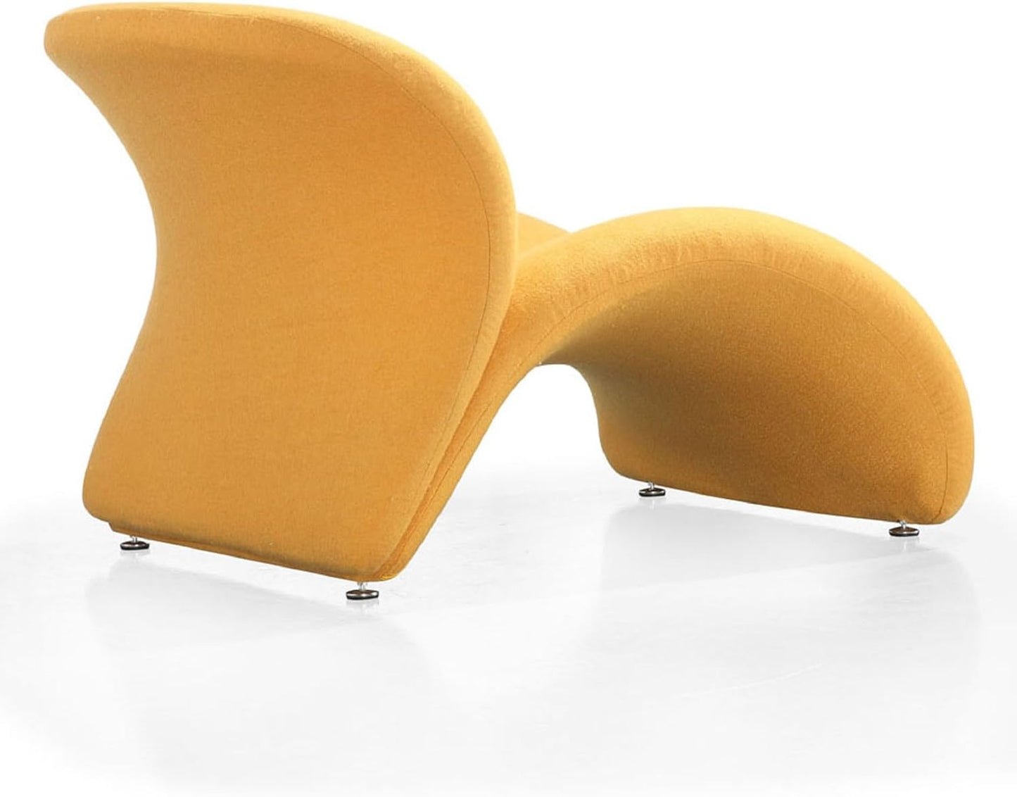 Manhattan Comfort Rosebud Modern Accent Chair Upholstered in Wool Blend, Ideal for Pop Living Room Usage, Abstract Lounge Seat with Metal Legs, Fully Assembled, Set of 2, Yellow