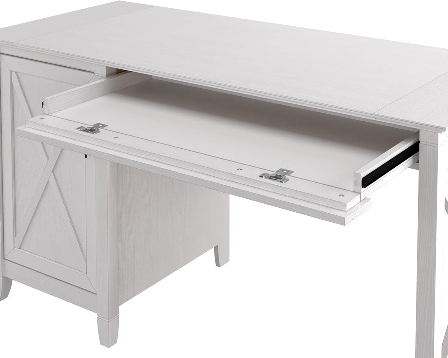 Bush Furniture Key West Computer Desk with Storage Farmhouse PC Table for Home Office in Pure White Oak 54W x 24D