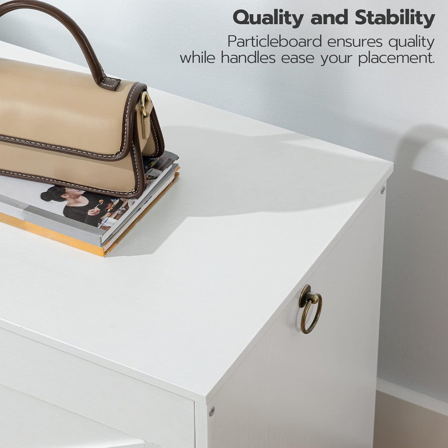 HOOBRO Storage Bench, 29.5” Retro Wooden Storage Chest with U-Shaped Cut-Out Pull, Safety Hinge, Supports 220 lb and Easy Assembly for Toy Box Organizer (White) WT77CW01