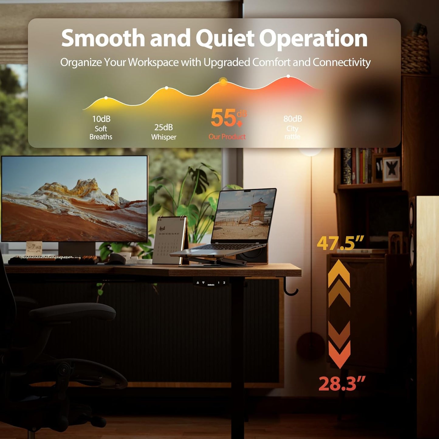 Agilestic Electric Standing Desk, L-Shaped 59 Inches Height Adjustable Desk, Sit and Stand up for Work Office Home, Ergonomic Rising Computer Table for Home Office with Splice Board, Rustic Brown