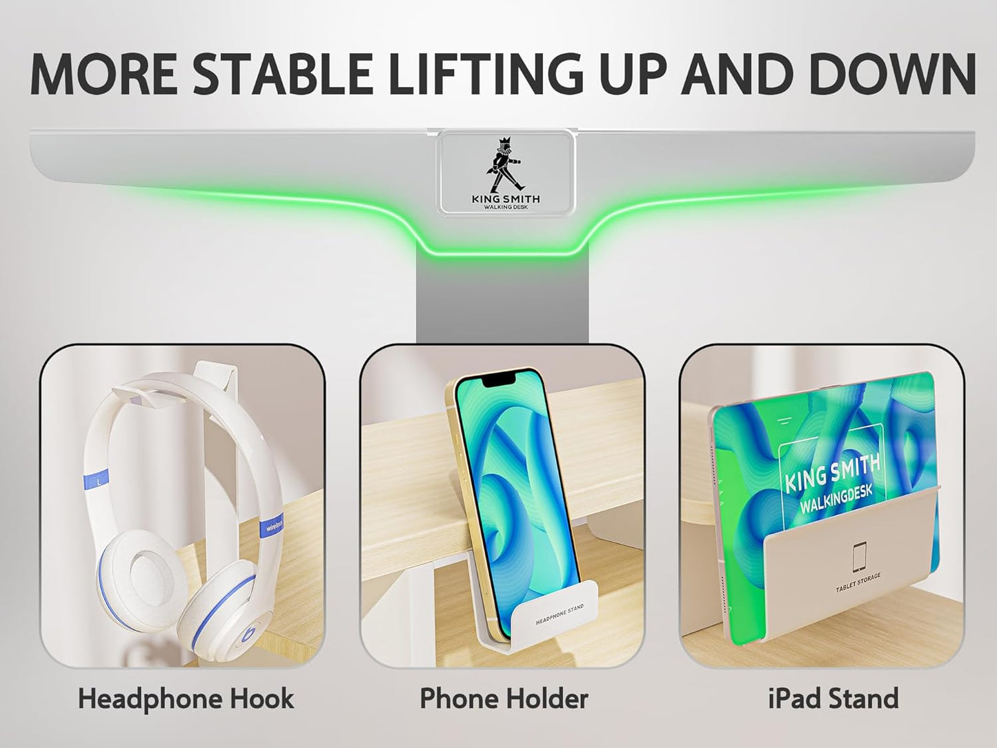 55x24 Inches Electric Standing Desk with Drawer and Monitor Stand, Height Adjustable Stand up Desk for Home Office, Ergonomic Sit to Stand Desk with Phone Holder, 3 Hooks, Oak