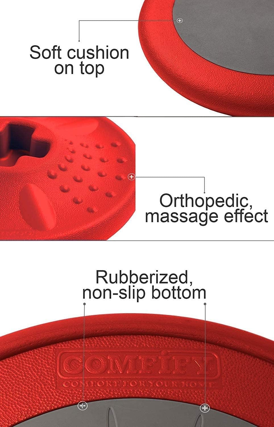 ActiveChairs Kids Wobble Stool, Flexible Elementary Classroom Seating, Improves Focus, Posture and Helps ADHD/ADD, Sensory Chair, Active Fidget Chairs, Pre-Teen 17.75" Chair, Ages 7-12, Red