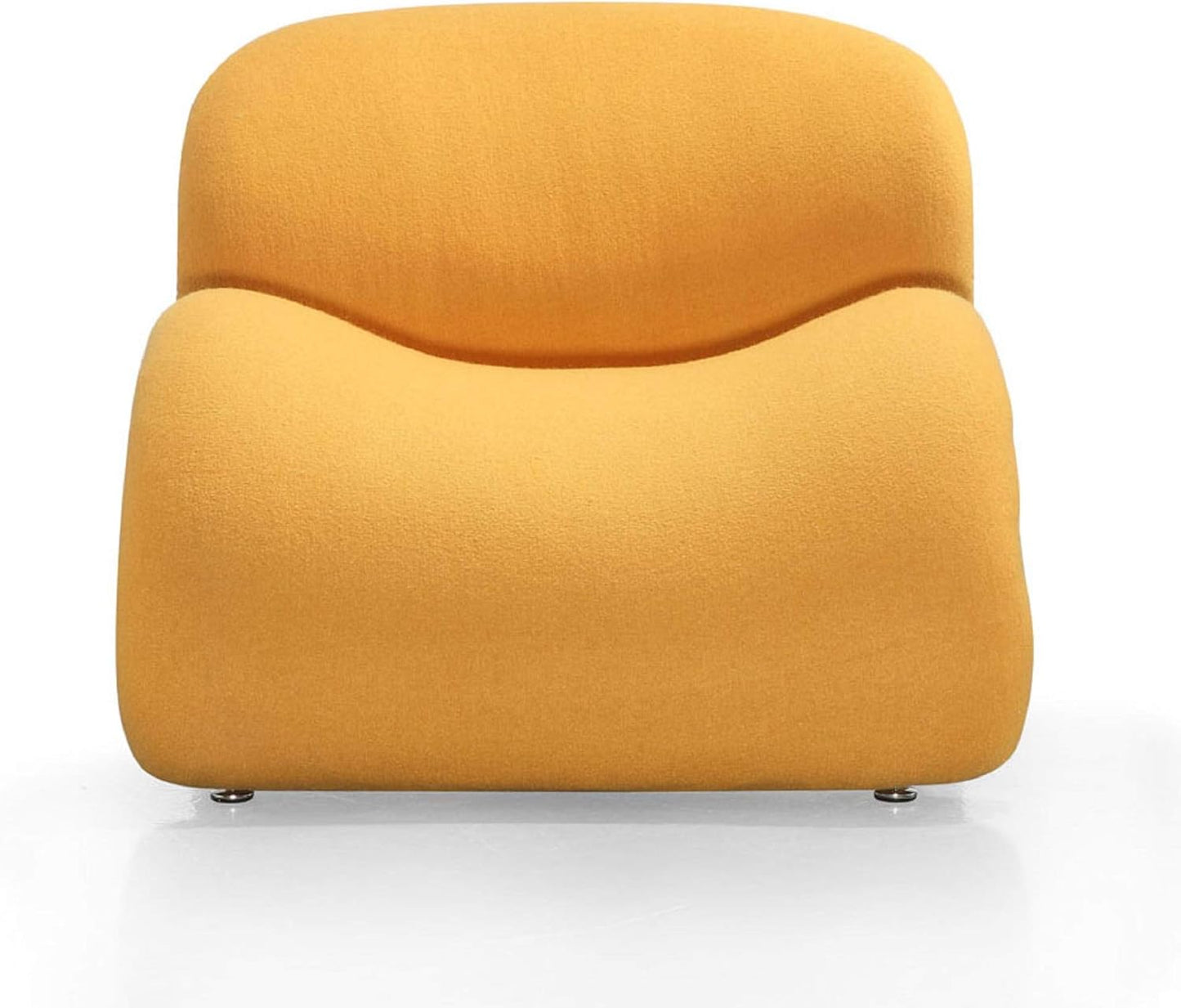 Manhattan Comfort Rosebud Modern Accent Chair Upholstered in Wool Blend, Ideal for Pop Living Room Usage, Abstract Lounge Seat with Metal Legs, Fully Assembled, Set of 1, Yellow