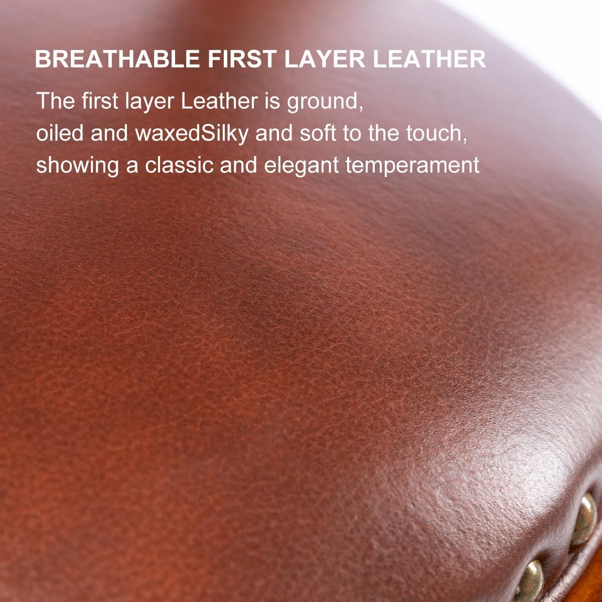 Cow top Leather Wooden Bar Stools, 360 Degree Swivel Bar Height Chair with Backs for Home Kitchen Counter, Morden Chair Barstools (Dark Blue 1pc, Bar Height-Seat Height 29.5”)