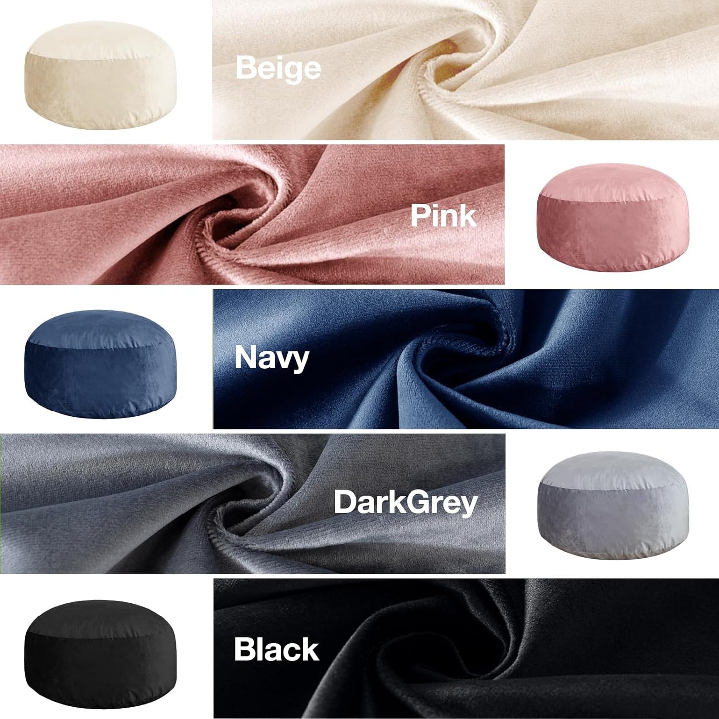 5 Ft Bean Bag Chairs for Adults with Memory Foam Filling, Comfy Bean Bag Sofa with Filler Included, Soft Dutch Velvet Fabric Beanbags,5 Foot, Pink