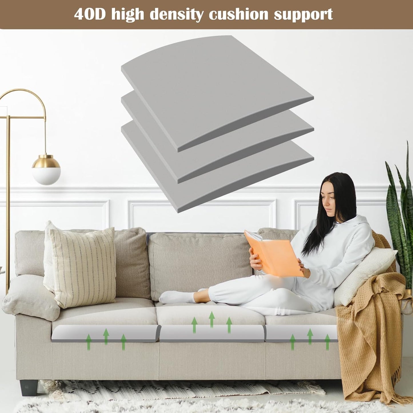 3 Pcs Couch Cushion Support for Sagging Cushion 20" x 20" 40D High Density Cushion Support Board Replacement Gray Sofa Cushion Support