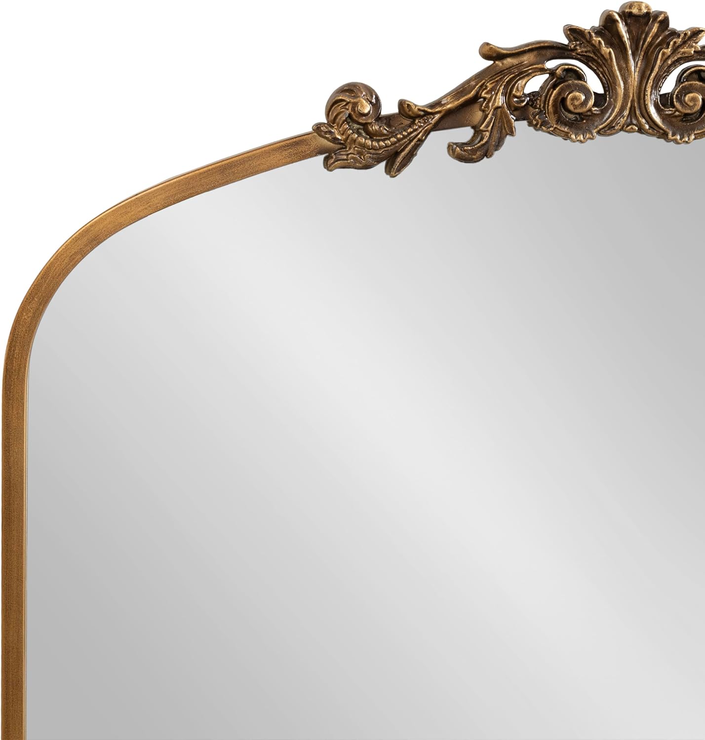 Kate and Laurel Arendahl Ornate Traditional Square Arched Mirror; 28 x 30; Antique Gold; Decorative Baroque Style Arch Vintage Mirror with Wide Frame and Ornamental Crown