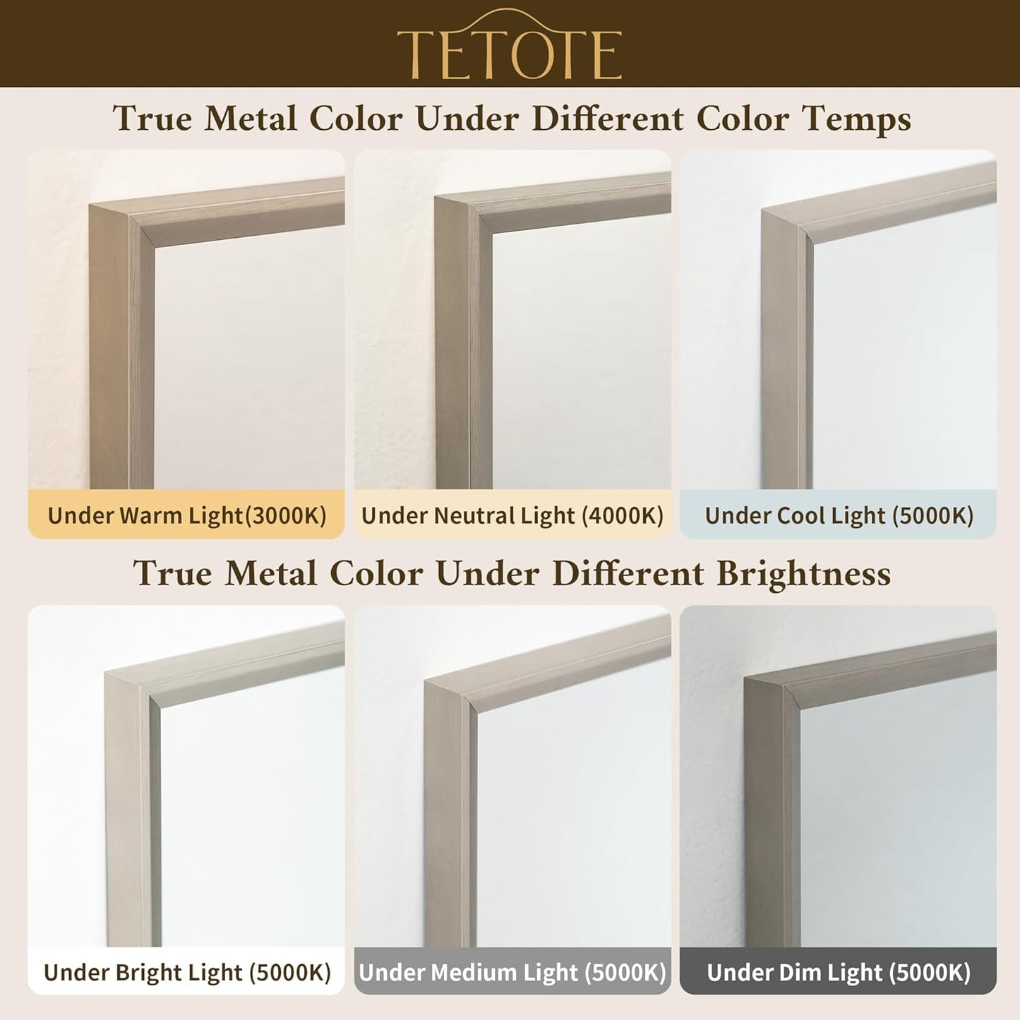 TETOTE Brushed Nickel Mirror 20" x 30" Rectangle Beveled Frame Bathroom Vanity Mirror for Over Sink Brushed Nickel, Tempered Glass, Stronger Frame, Modern Farmhouse Bedroom, Entryway
