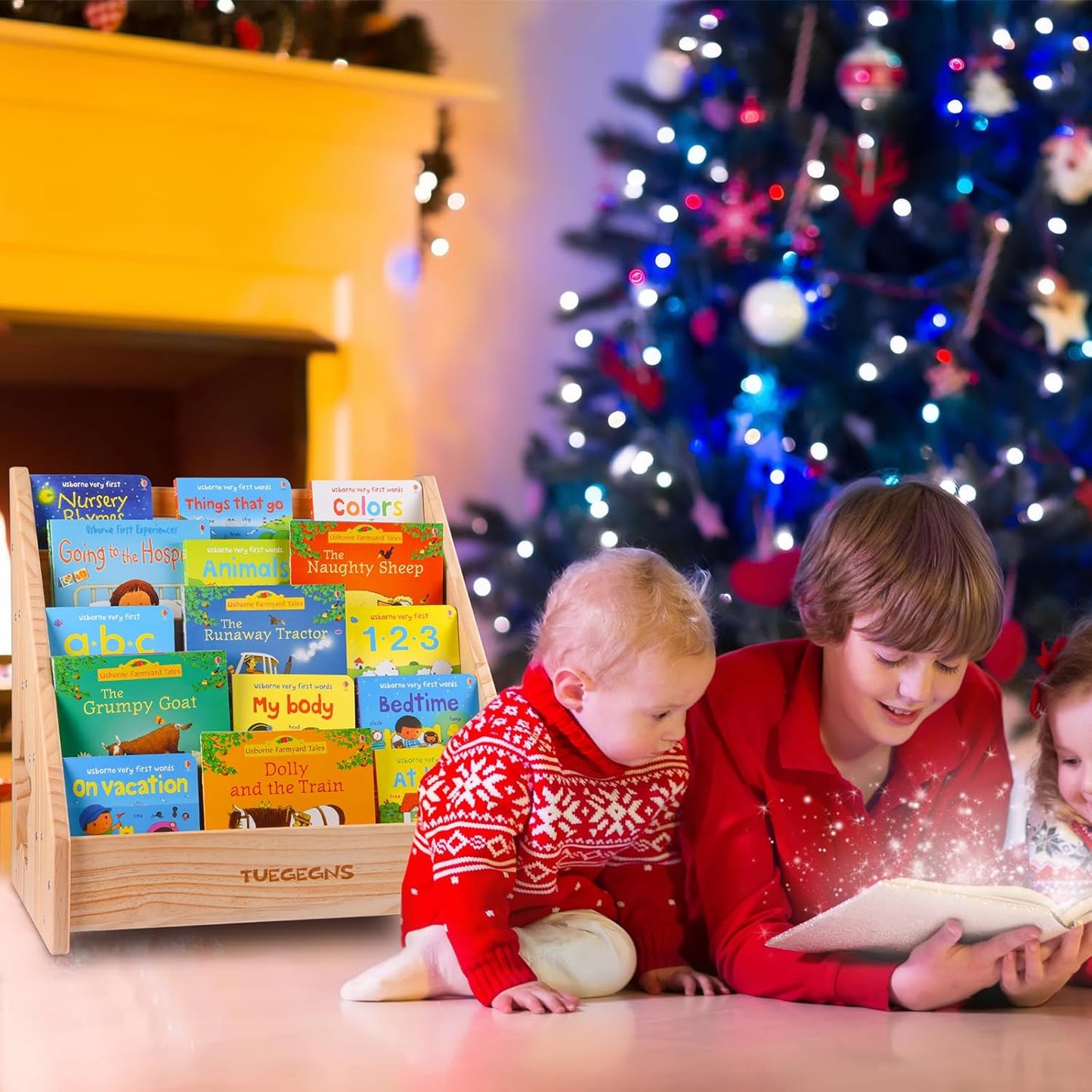 Montessori Bookshelf,Toddler Bookshelf for Kids,Organize Your Little One's Reading Adventure with Our Kids Bookshelf - Perfect for Kids!(Wood), Large