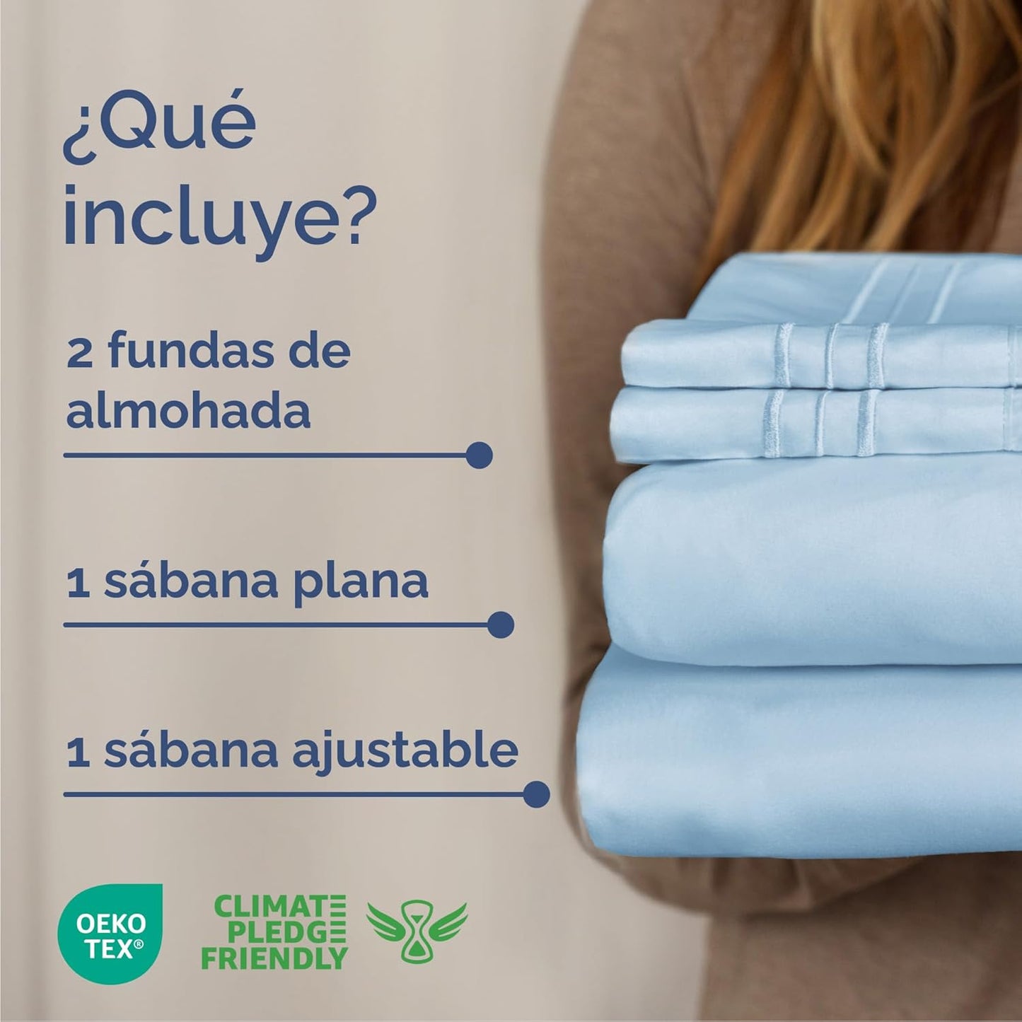 Cal King Size 4 Piece Sheet Set - Comfy Breathable & Cooling Bed Sheets Set - Hotel Luxury Bedding for Women, Men, Kids, Teens, Boys & Girls - Deep Pockets, Soft, Wrinkle Free - Oeko-Tex - Light Blue