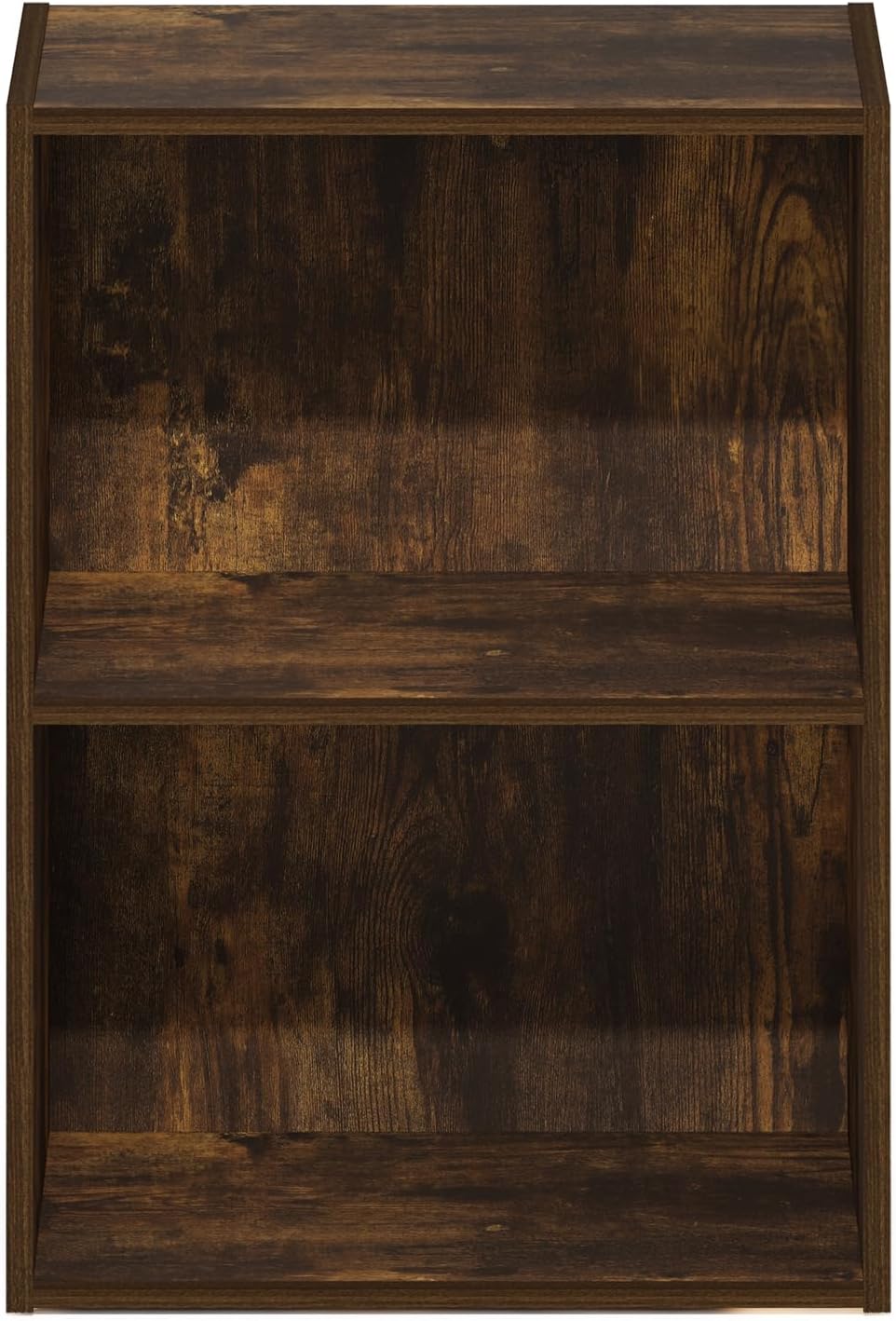 Furinno Luder 2-Tier Open Shelf Bookcase, Amber Pine