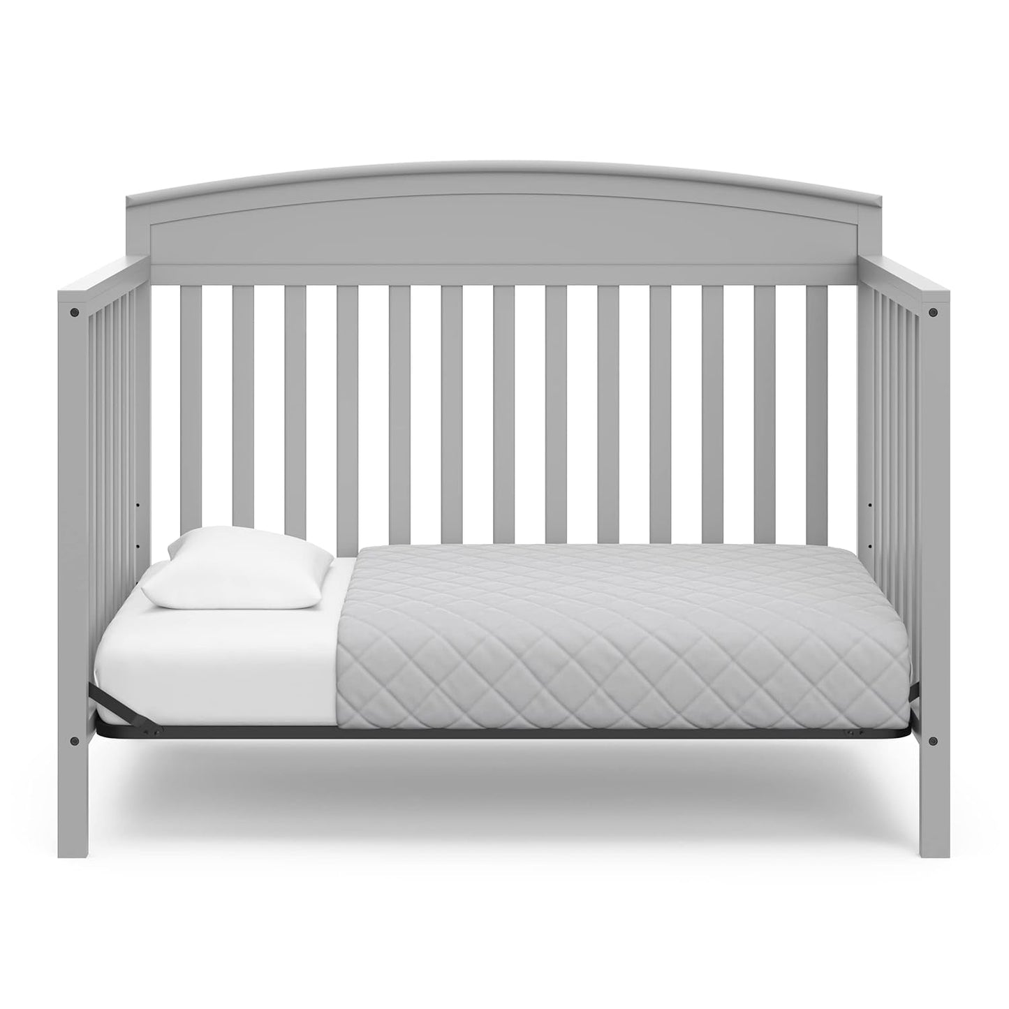 Graco Benton 5 in 1 Convertible Crib (GREENGUARD Gold Certified) with Premium Foam Crib and Toddler Mattress Included - Pebble Gray, Converts from Baby Crib to Toddler Bed, Daybed and Full-Size Bed