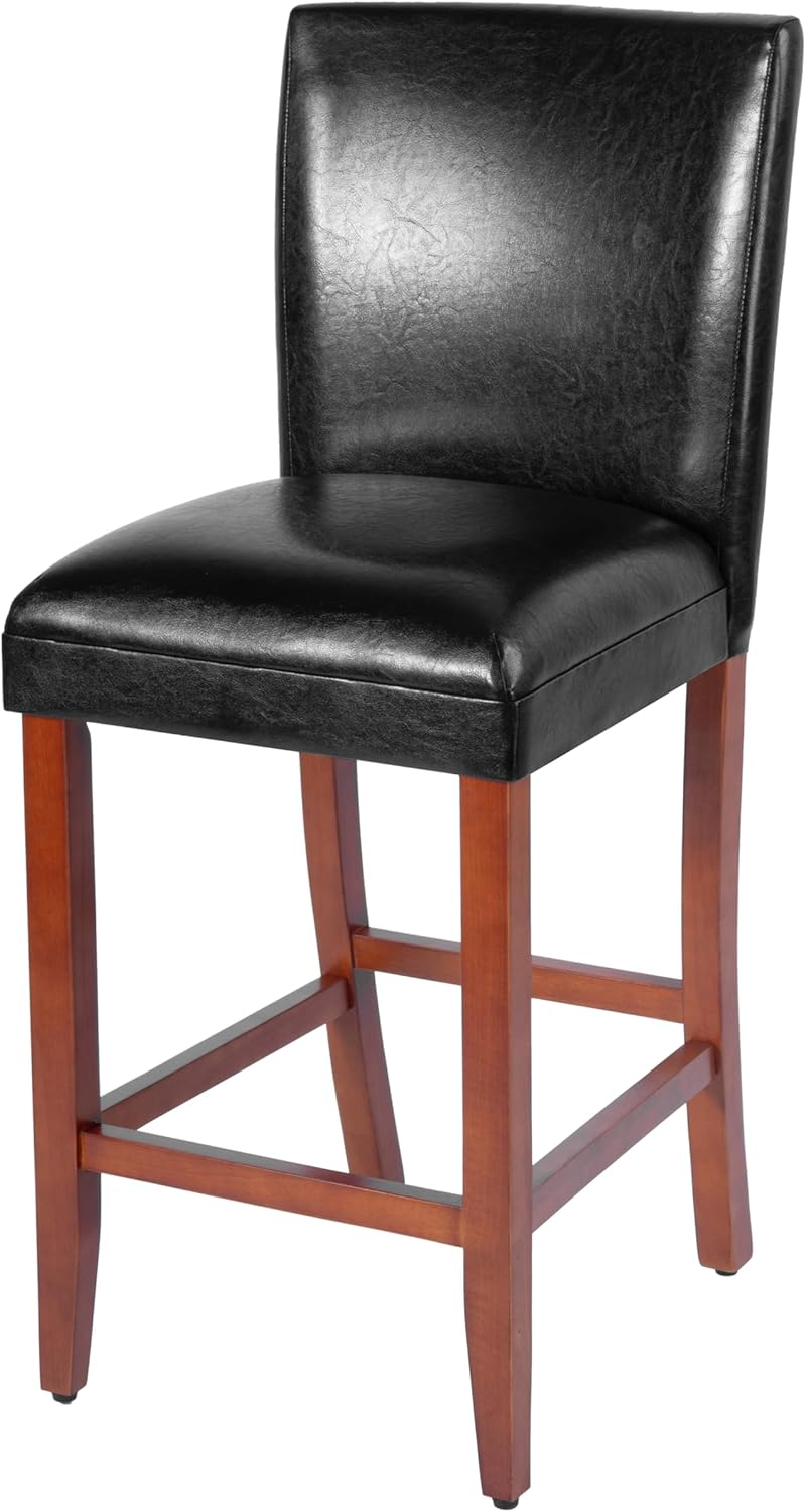 Homepop Home Decor | Classic Counter Height Bar Stools | 29 Inch Bar Stools | Decorative Home Furniture (Black) Single Pack