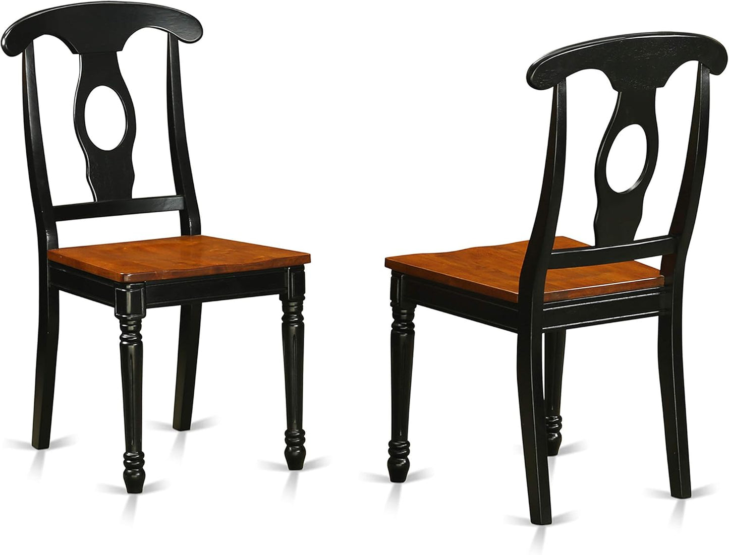 East West Furniture LGKE5-BCH-W 5 Piece Dining Room Furniture Set Includes a Rectangle Wooden Table with Butterfly Leaf and 4 Kitchen Dining Chairs, 42x84 Inch, Black & Cherry