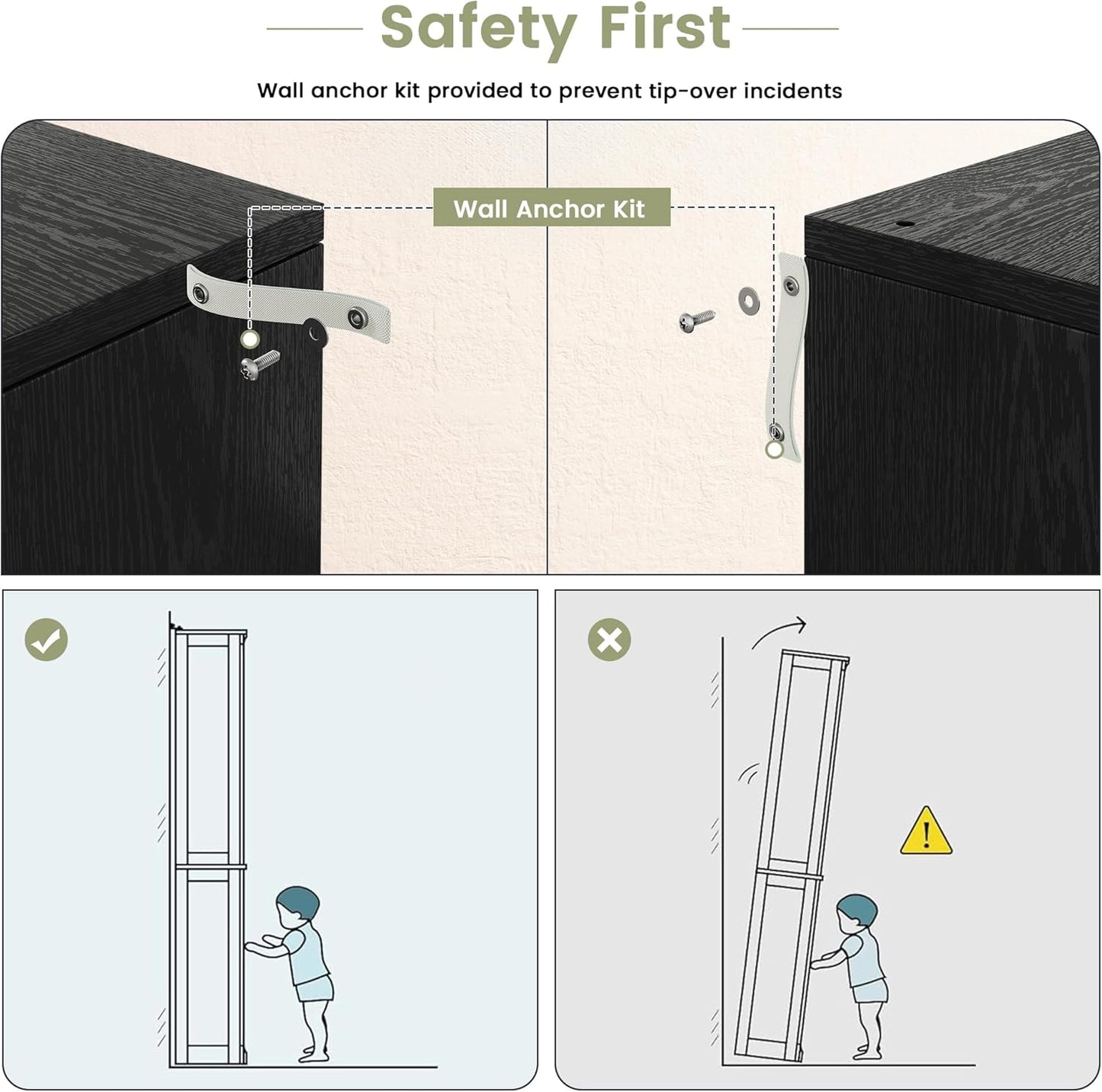 71" Tall Bookcase, 6-Tier Open Display Storage Shelves, Floor Standing Large Book Shelf for Living Room, Home Office, Bed Room, Black