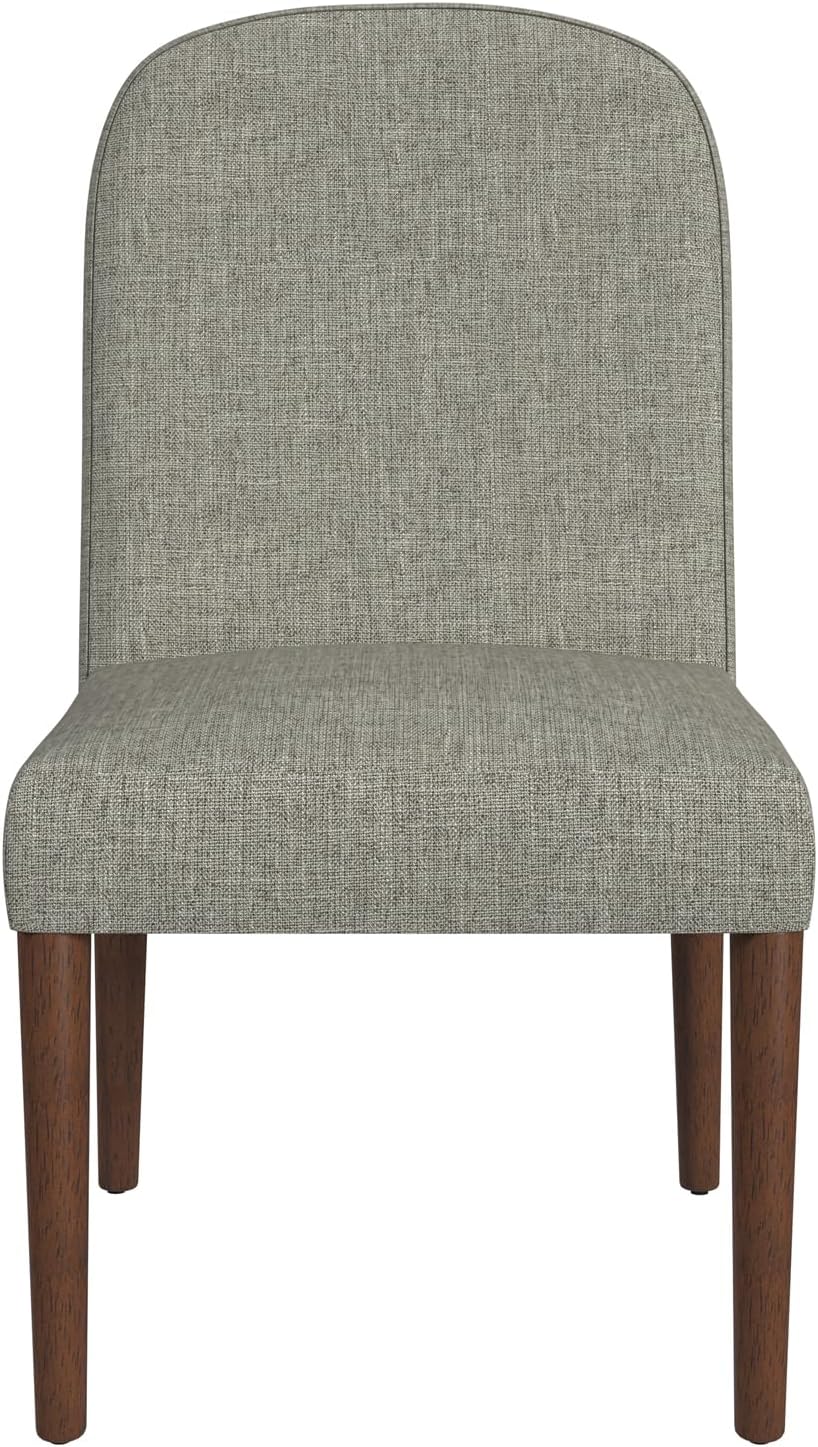 HomePop Rounded Back Upholstered Dining-Chair, Gray Woven (Single Pack)