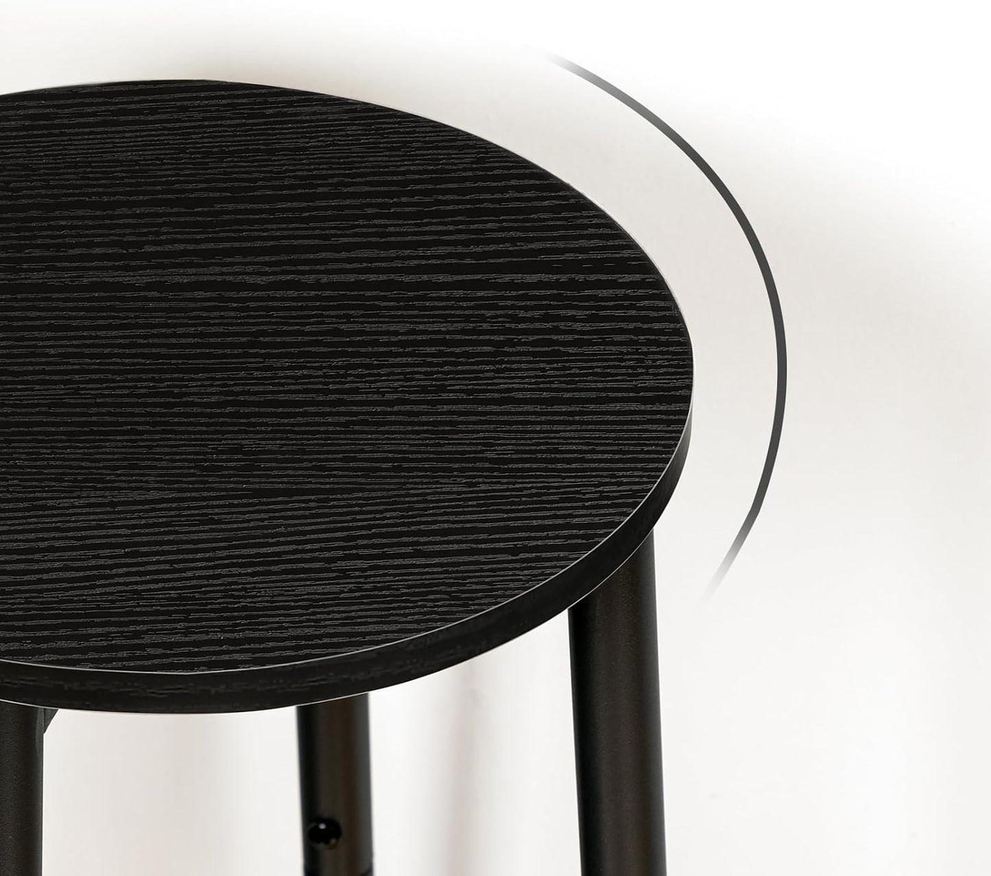 HOOBRO Bar Stool Set, Counter Height Stools with Footrest, Sturdy Steel Frame, for Dining Room, Kitchen Island, Party, Easy Assembly, Black BK03BY01N1