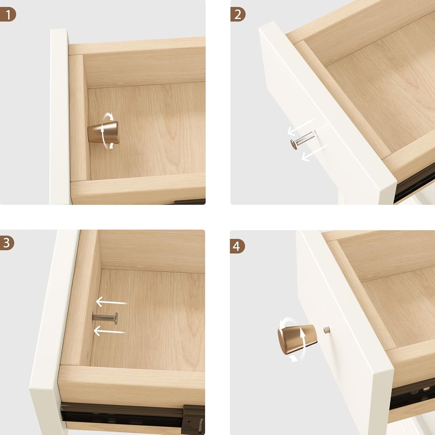 Narrow Nightstand with 3 Drawers,Solid Wood Small Nightstand White, Modern Small Bedside Tables for Bedroom(Fully Assembly)