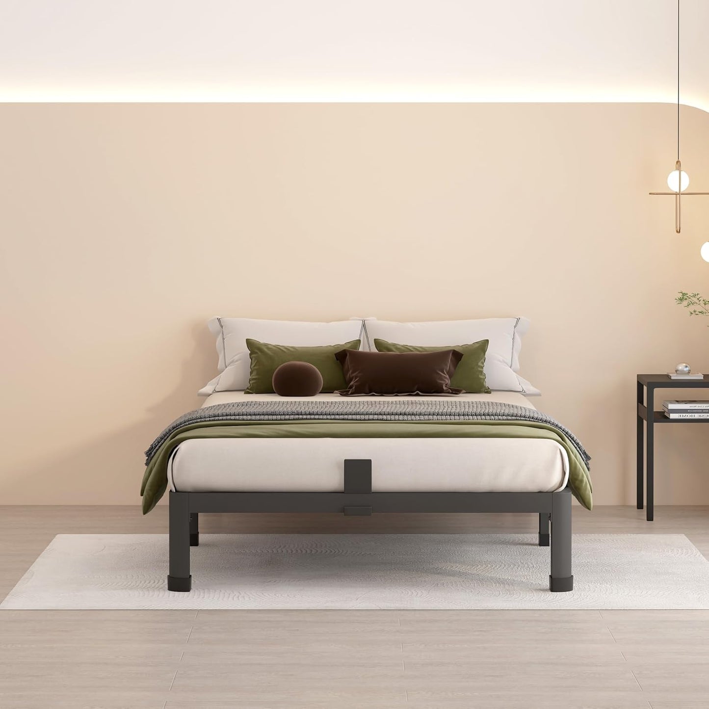 MAF 10 Inch Twin Size Metal Platform Bed Frame with Round Corner Legs, 3000 LBS Heavy Duty Steel Slats Support, Noise Free, No Box Spring Needed, Easy Assembly