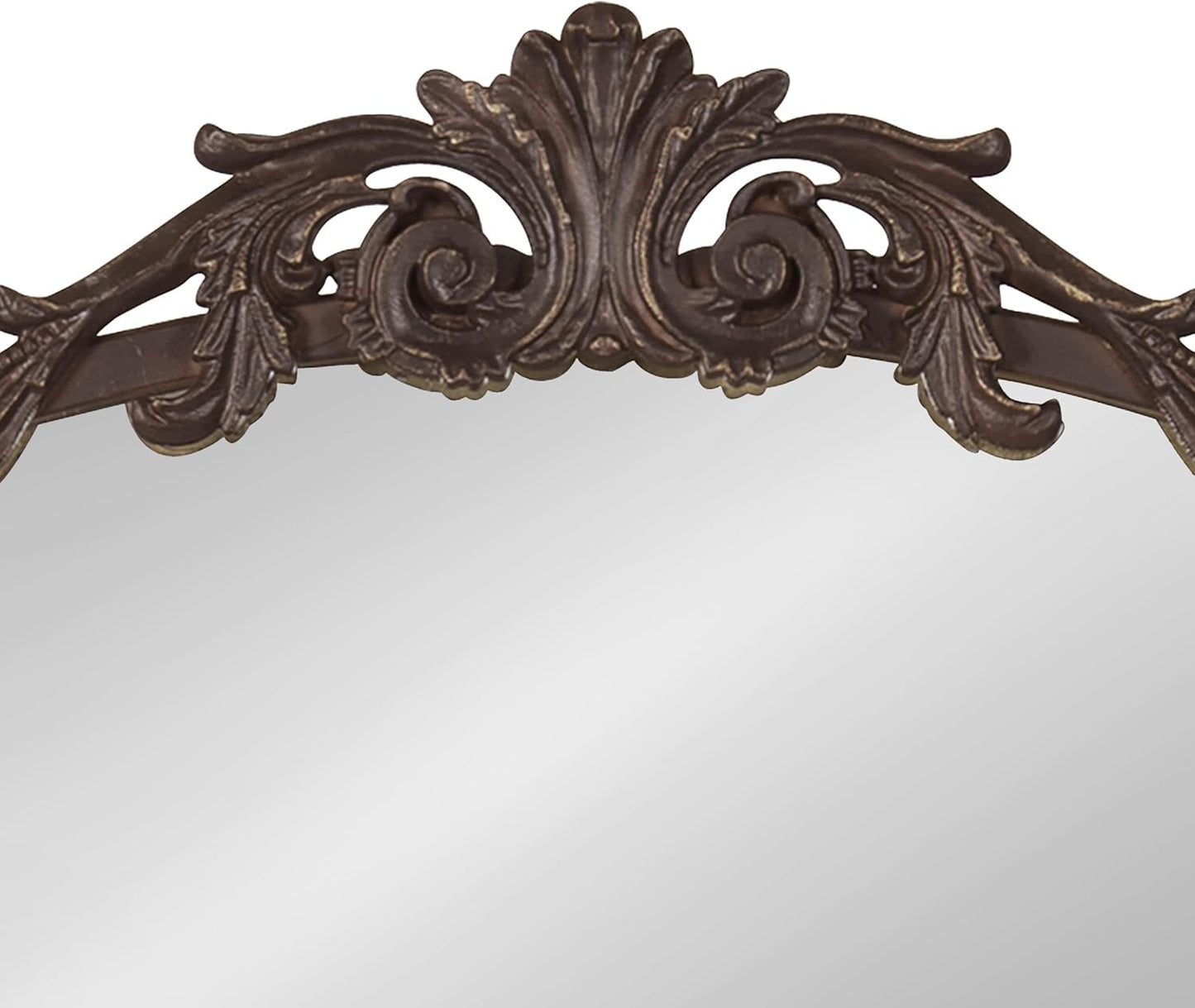 Kate and Laurel Arendahl Ornate Traditional Square Arched Mirror; 28 x 30; Bronze; Decorative Baroque Style Vintage Arch Mirror with Wide Frame and Ornamental Crown