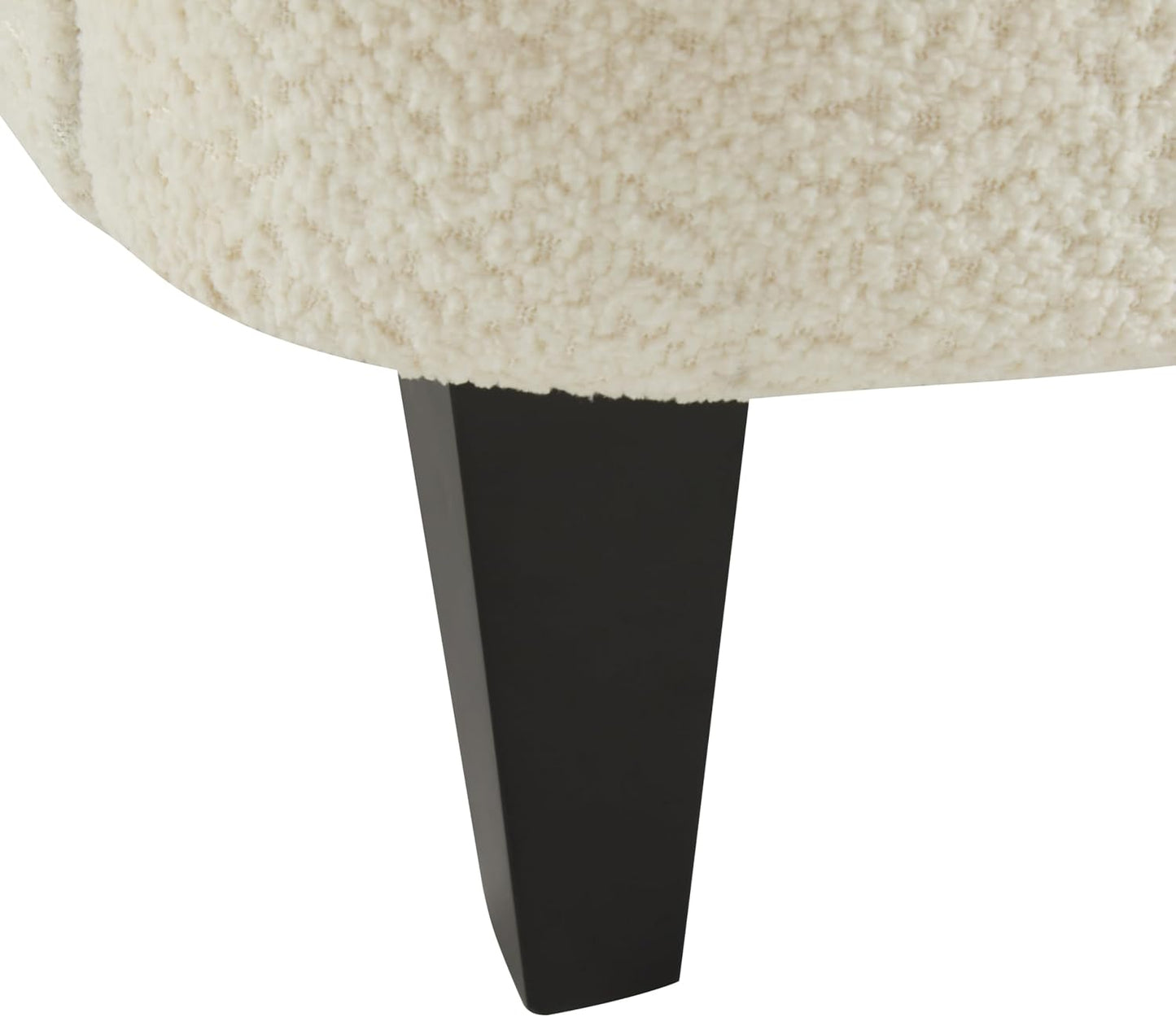 Christopher Knight Home Colby Boucle Upholstered Club Chair, Living Room Accent Chair, Wooden Frame, Flared Armrest, Plush Thick Cushion, Reading Lounge Chair, Space-Saving Furniture, Off-White+Black