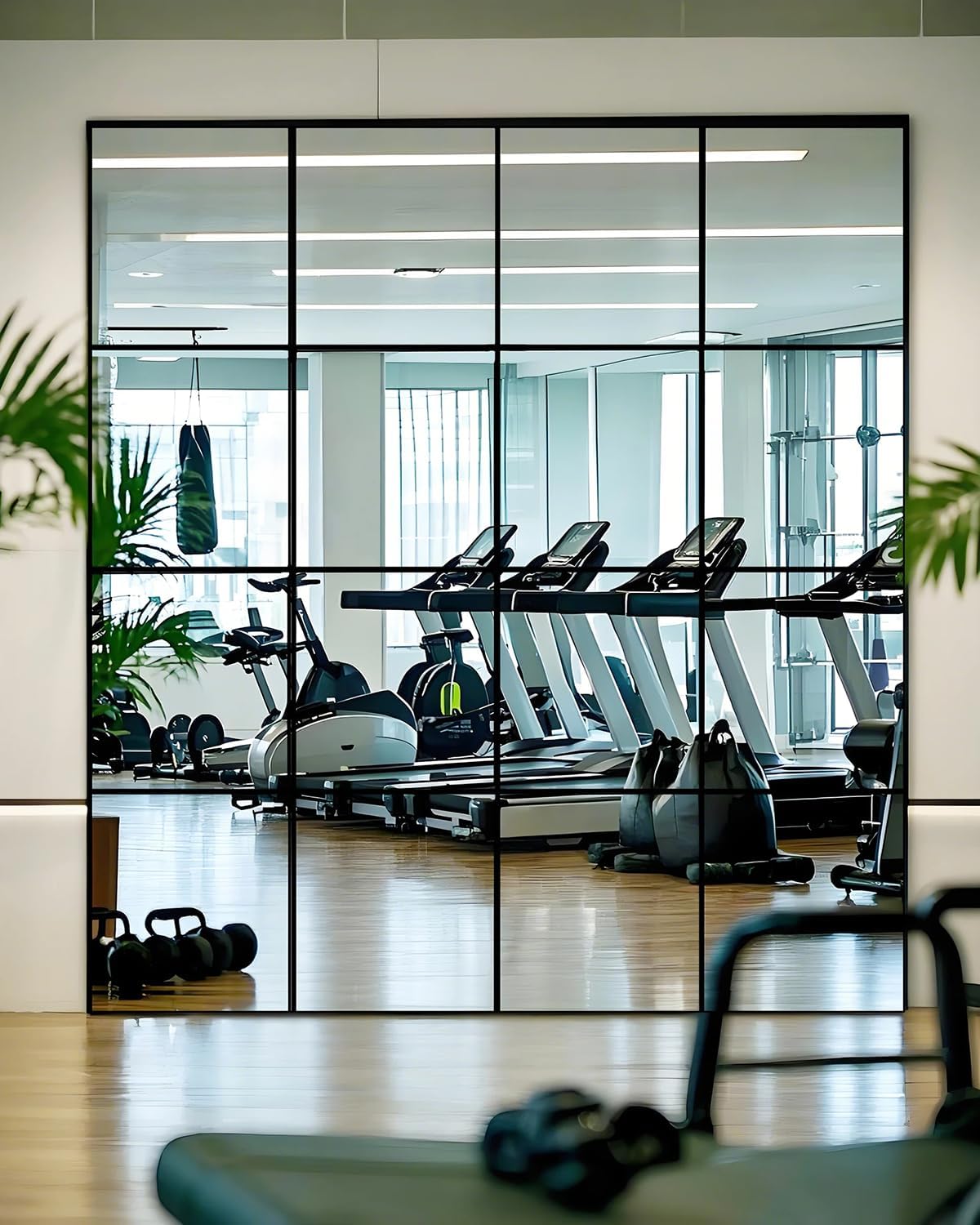 12" x 12" Glass Wall Mirror Tiles for Wall, Frameless Full Length Mirrors Wall Mounted for Home Gym Mirror Yoga Bedroom Dancing Studio Dressing Room (16PCS)