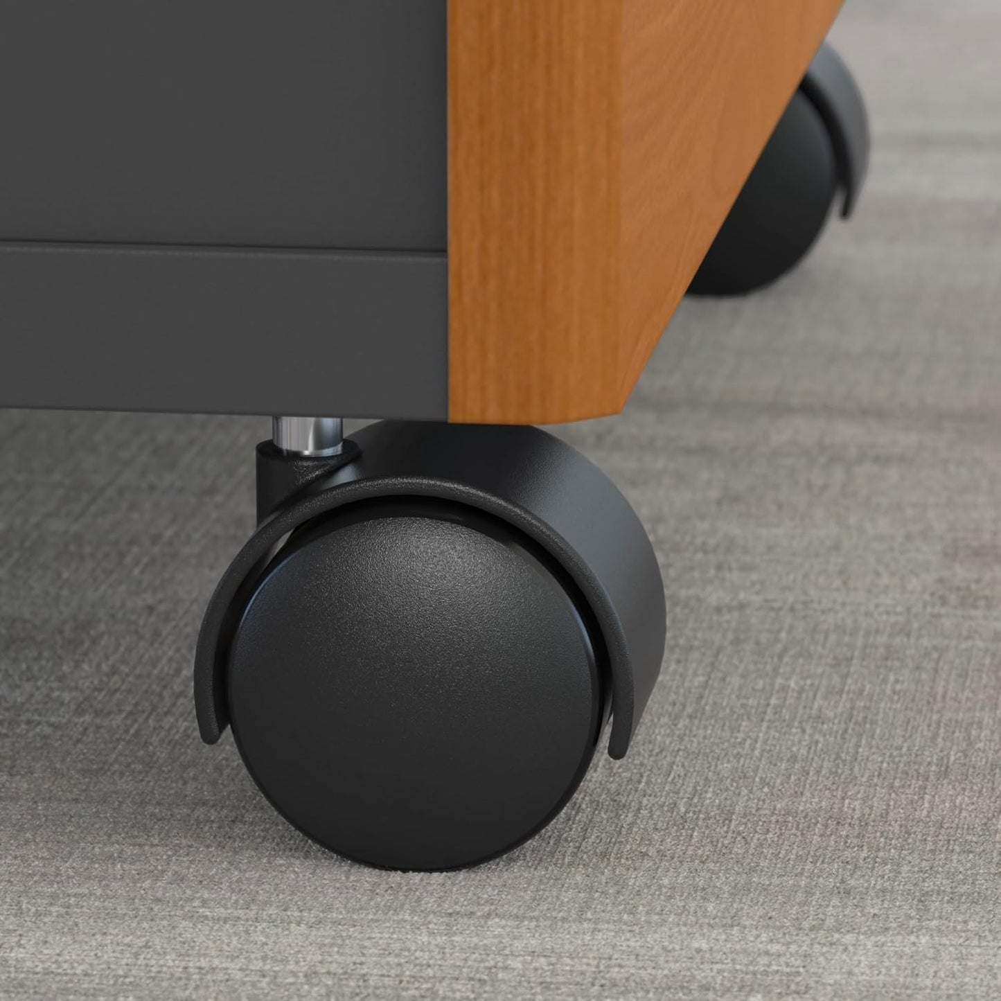 Bush Business Furniture Series C 3 Drawer Mobile File Cabinet in Natural Cherry, Assembled Office Storage Unit for Home or Commercial Spaces