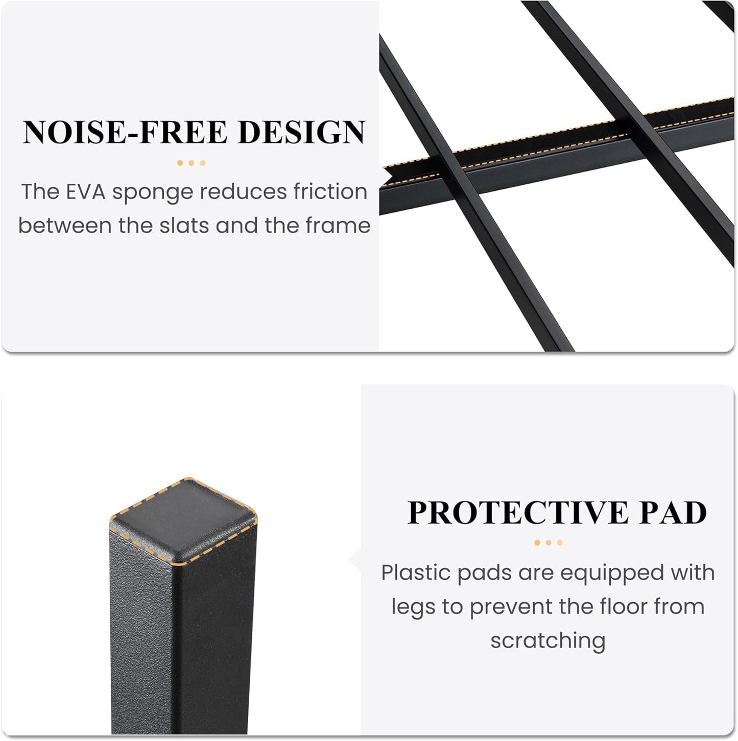 SHA CERLIN 14 Inch Queen Size Metal Platform Bed Frame with Wooden Headboard and Footboard, Mattress Foundation, No Box Spring Needed, Large Under Bed Storage, Non-Slip Without Noise, Mahogany