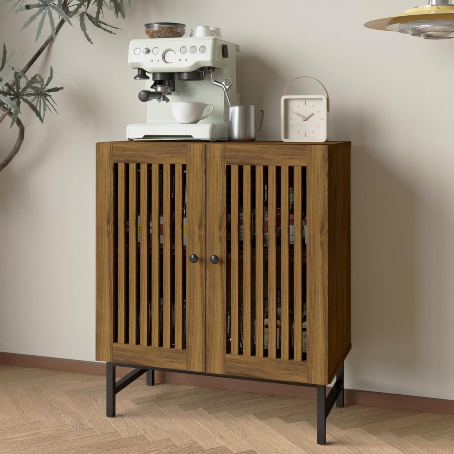 Buffet Storage Cabinet with 2 Doors,Kitchen Sideboard with Storage,Coffee Bar Cabinet for Kitchen,Living Room,Natural