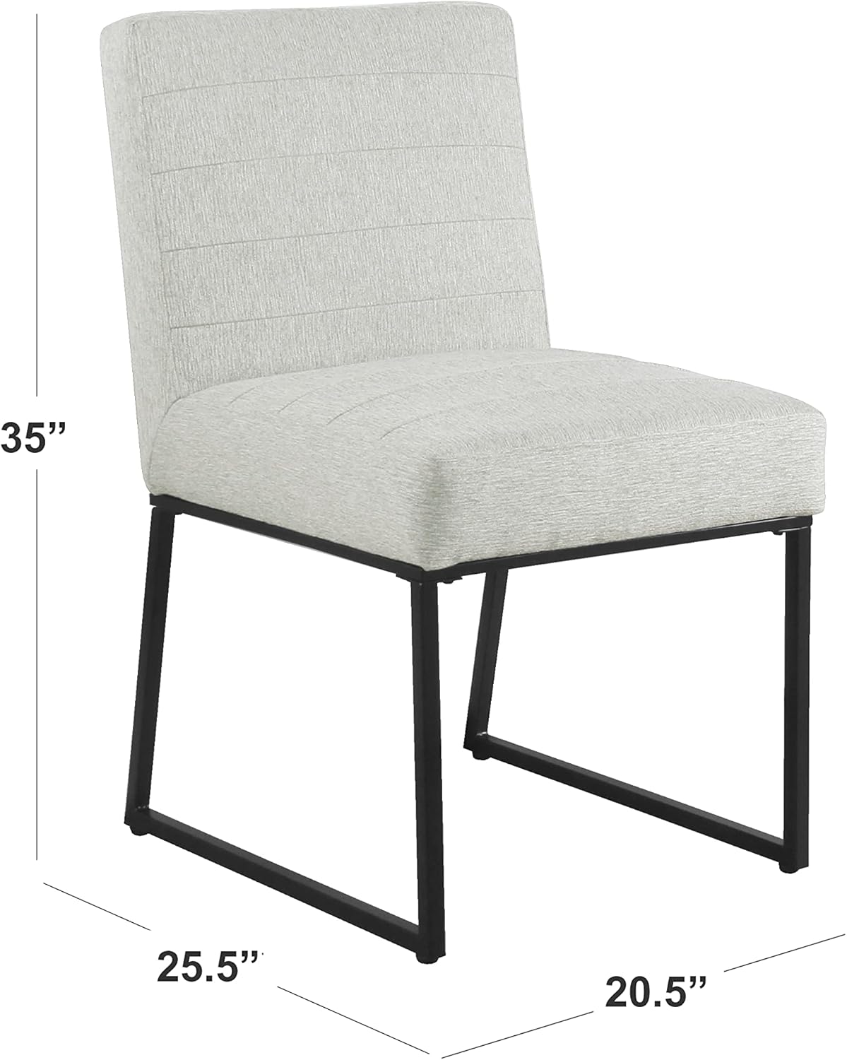 HomePop Channeled Metal Dining Chair - Sustainable Gray Woven (Single Pack)