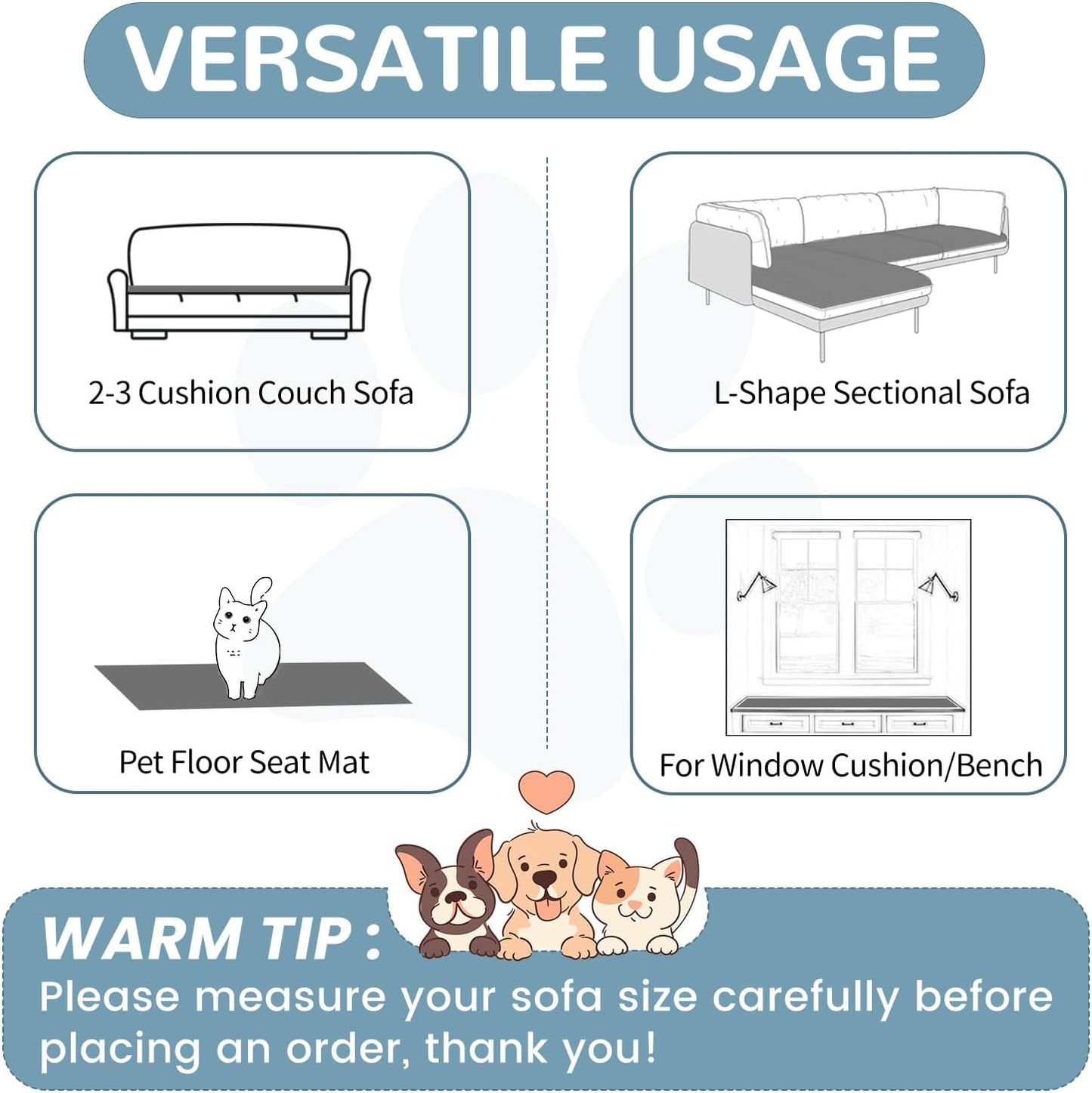 OTOB Couch Covers for Dogs Washable, Non Slip Plush Sofa Cover Kids Pet Friendly Furniture Protector, All Seasons Soft Cozy Fuzzy Sofa Slipcovers Dog Bed Mats (Dark Gray, 31.5" x 63.0'')