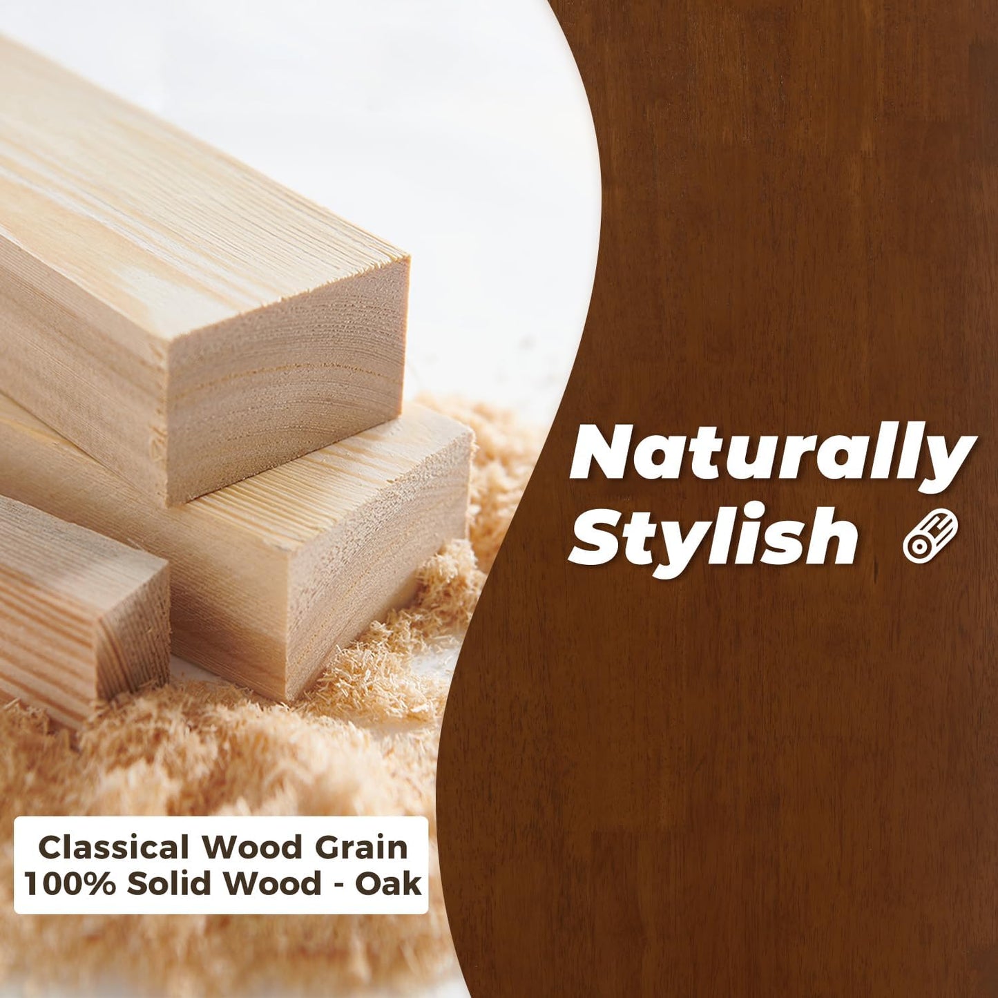 DELAVIN 70.8" Large Solid Wood Dining Table for 6-8 People, Mid Century Modern Rectangular Oak Kitchen Table, Farmhouse Dining Room Table, Easy Assembly, Walnut