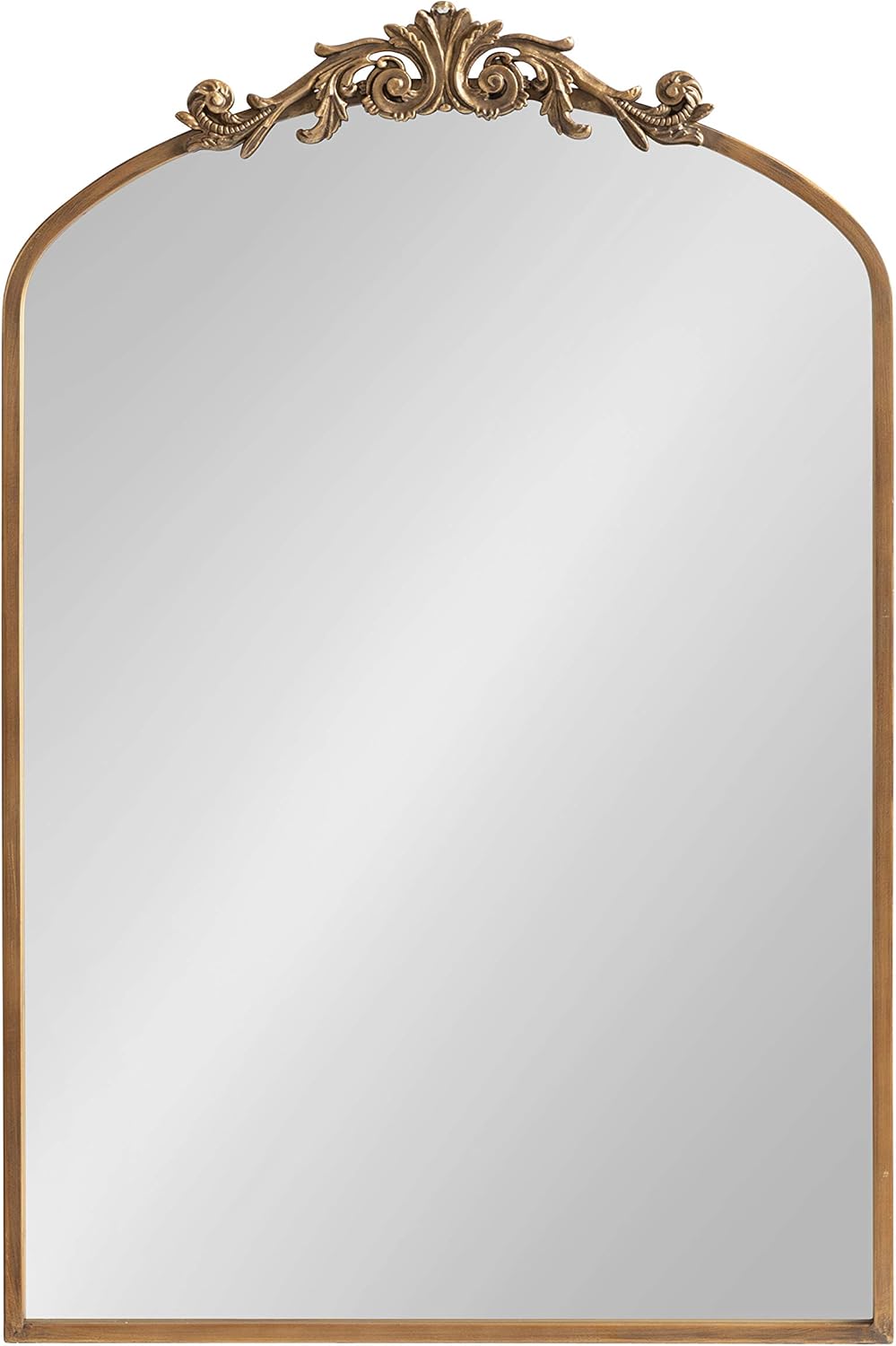 Kate and Laurel Arendahl Traditional Arch Mirror, 24 x 36, Antique Gold, Baroque Inspired Wall Decor