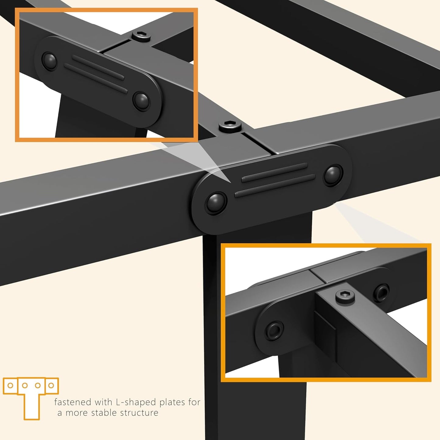 Metal Bed Frame,14Inch Full Size Bed Frame with Storage Space,Heavy Duty Sturdy Mattress Foundation,Easy Assembly,No Box Spring Needed,Full Grey