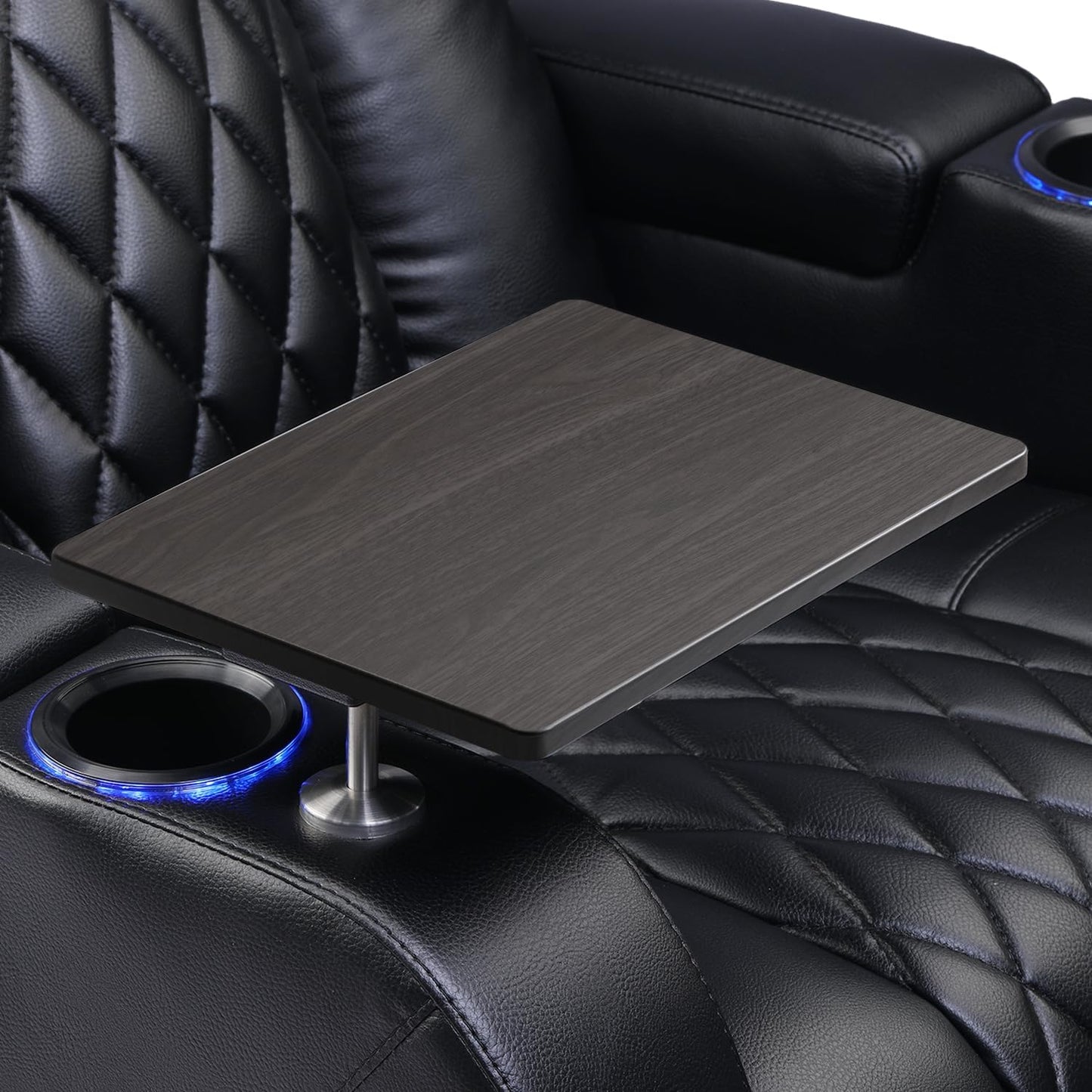 Home Theater Seating Series Swivel Tray Table for Wei lianda Home Theater Seat Dark Wood Pattern