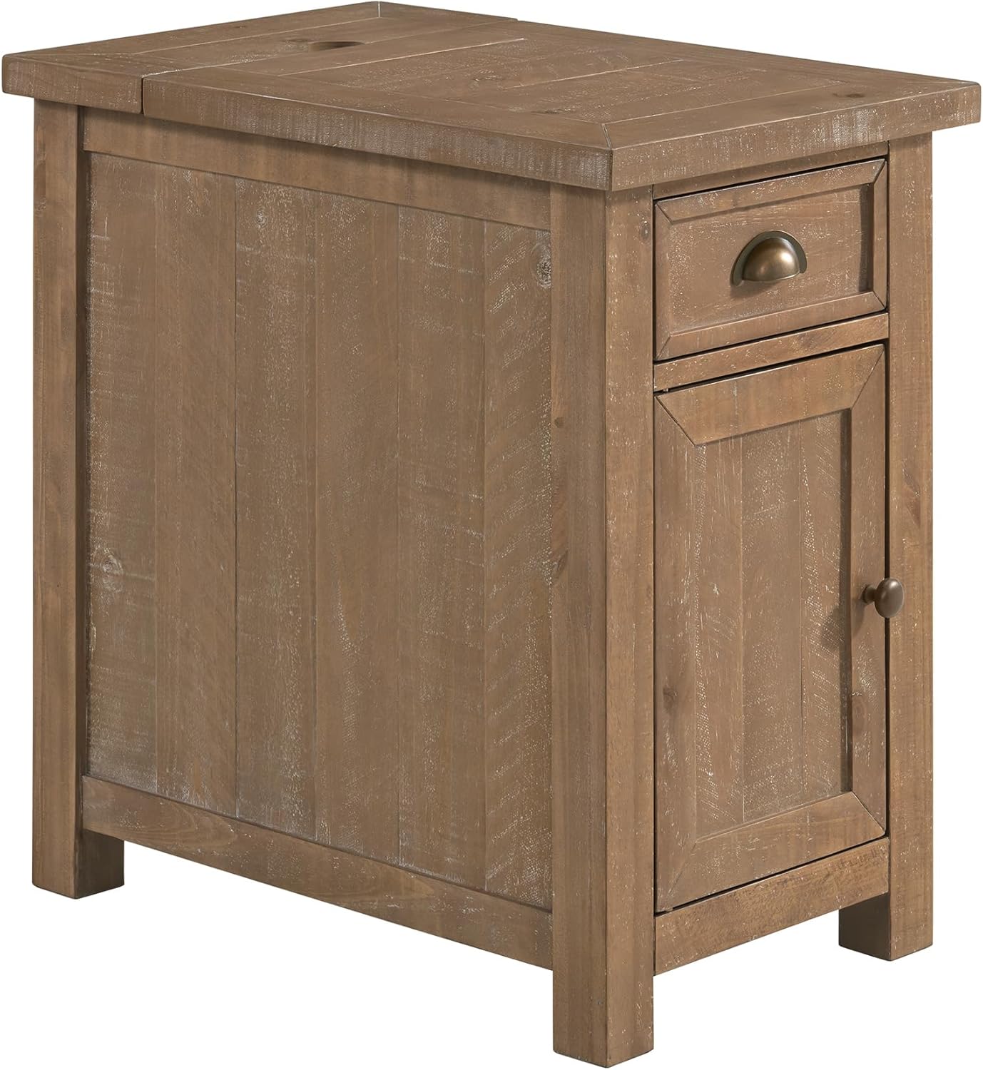 Martin Svensson Home Monterey Chairside Table with Power, Driftwood