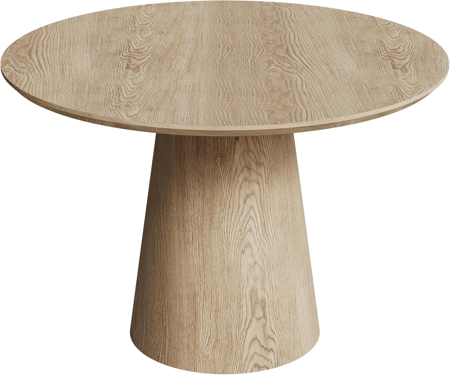 Round Dining Room Table for 4, 43'' Modern Farmhouse Kitchen Table with Round Pedestal, for Kitchen, Living Room, Cafe,Small Spaces, Apartment Wood