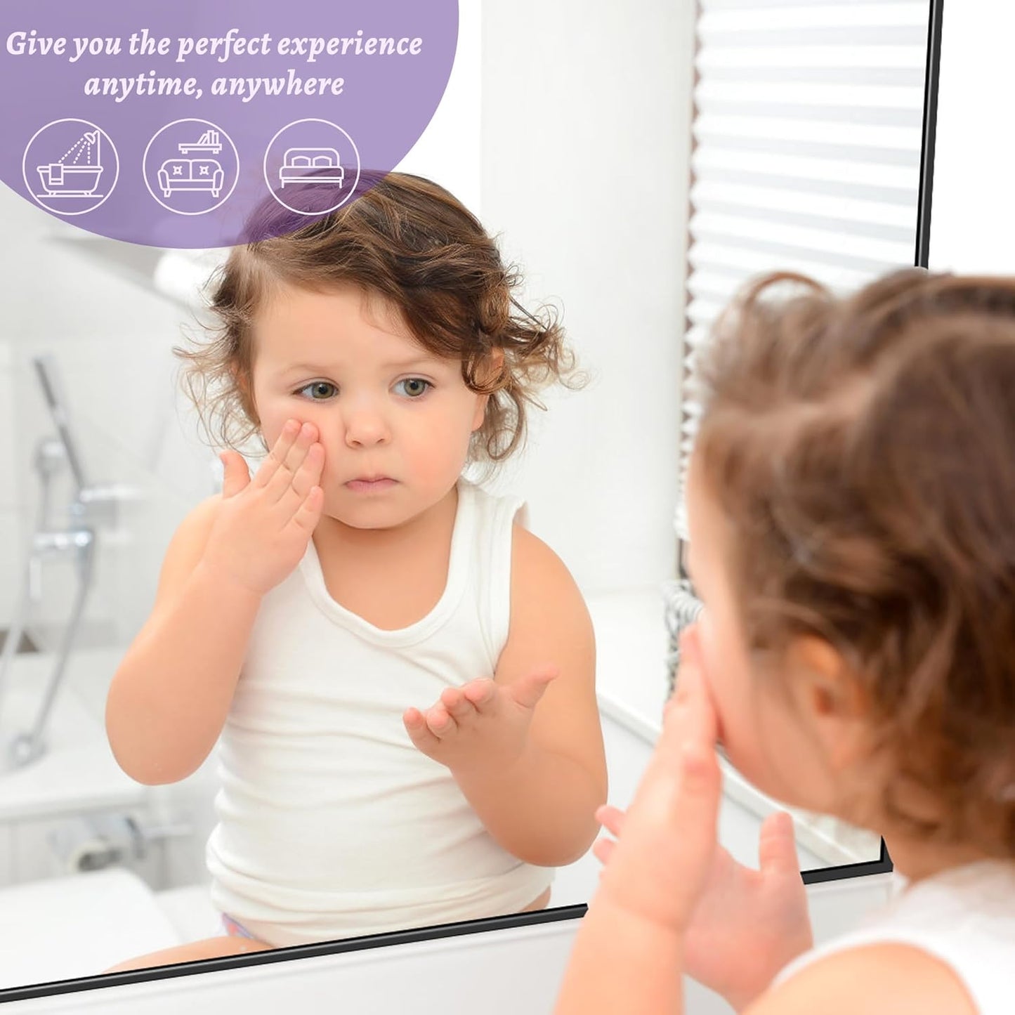 Bathroom Mirror, Wall Mirrors, Black Metal Framed Wall-Mounted Mirrors, Bathroom Vanity Mirror for Over Sink, Living Room, Bedroom, Entryway, 24x32 Inch, Black