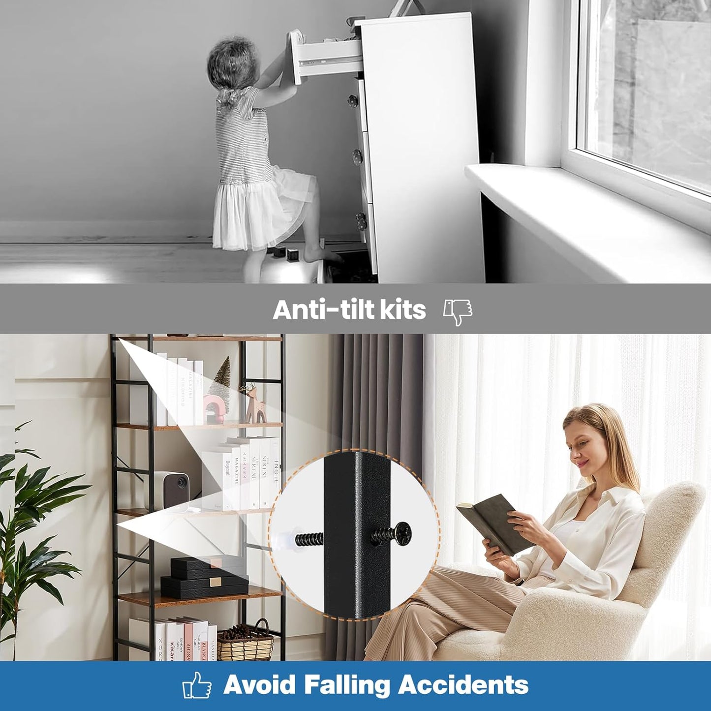 DUMOS 5 Tiers Bookshelf, Classical Modern Book Shelf, Tall Display Shelves in Living Room/Home/Office, Storage Organizer for CDs/Books/Movies, Rustic Brown