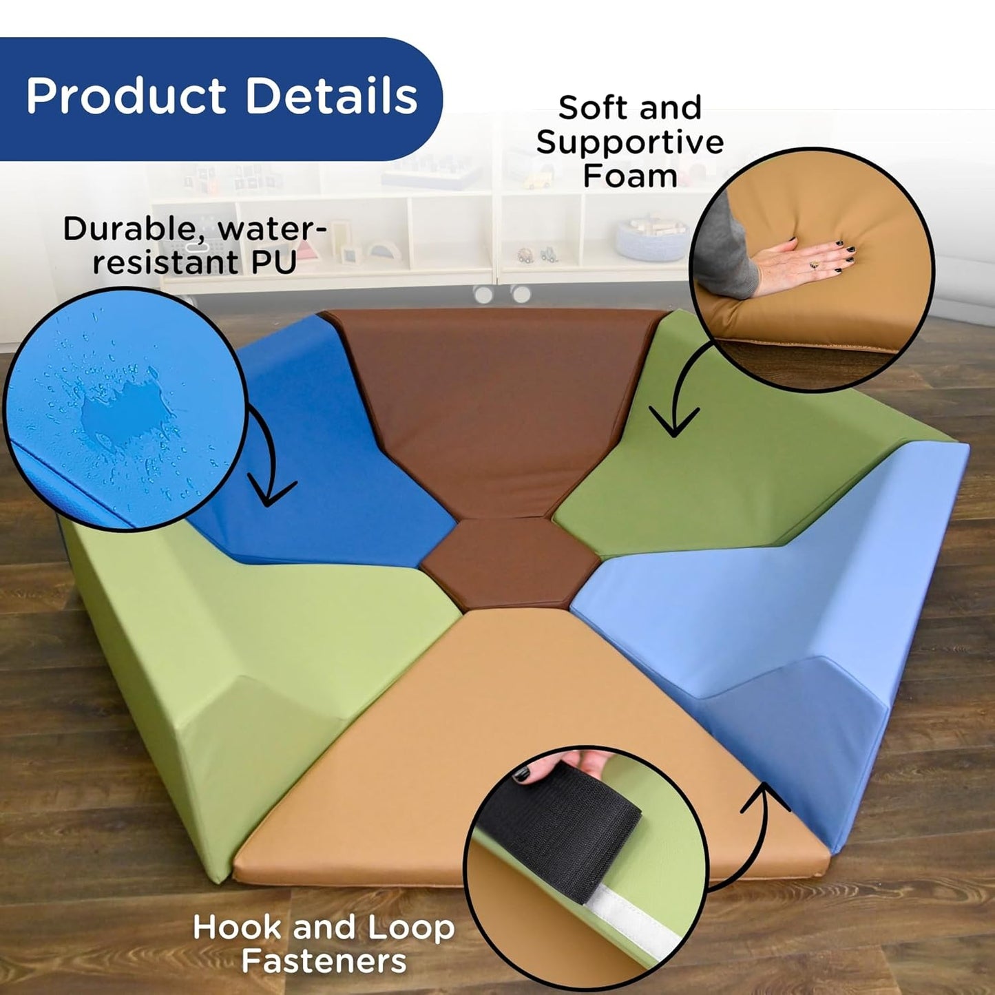 Children's Factory Woodland Hollow Kids Reading Nook, Toddler Modular Couch for Daycare, Classroom, Preschool Furniture