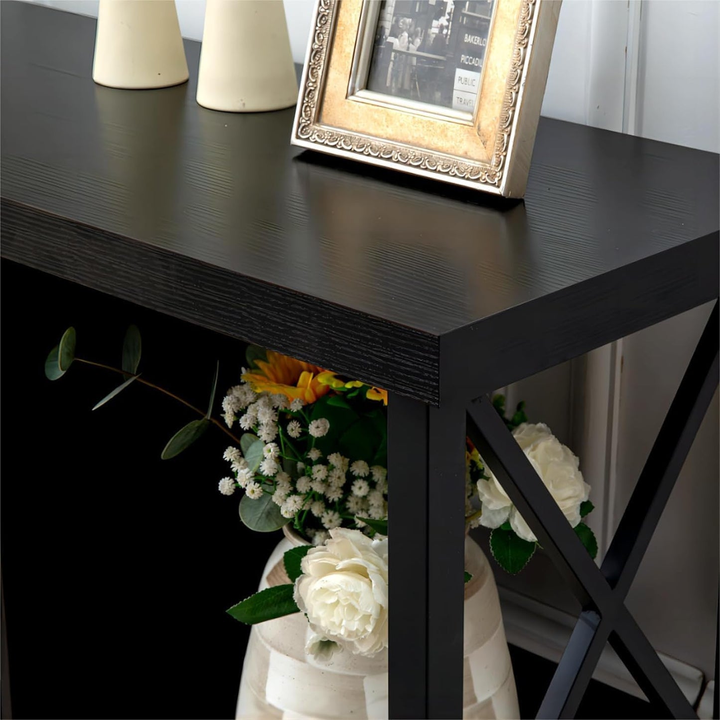 GAZHOME TV Stand for TV up to 65 Inches, TV Cabinet with Open Storage, TV Console Unit with Shelving for Living Room, Entertainment Room, Black