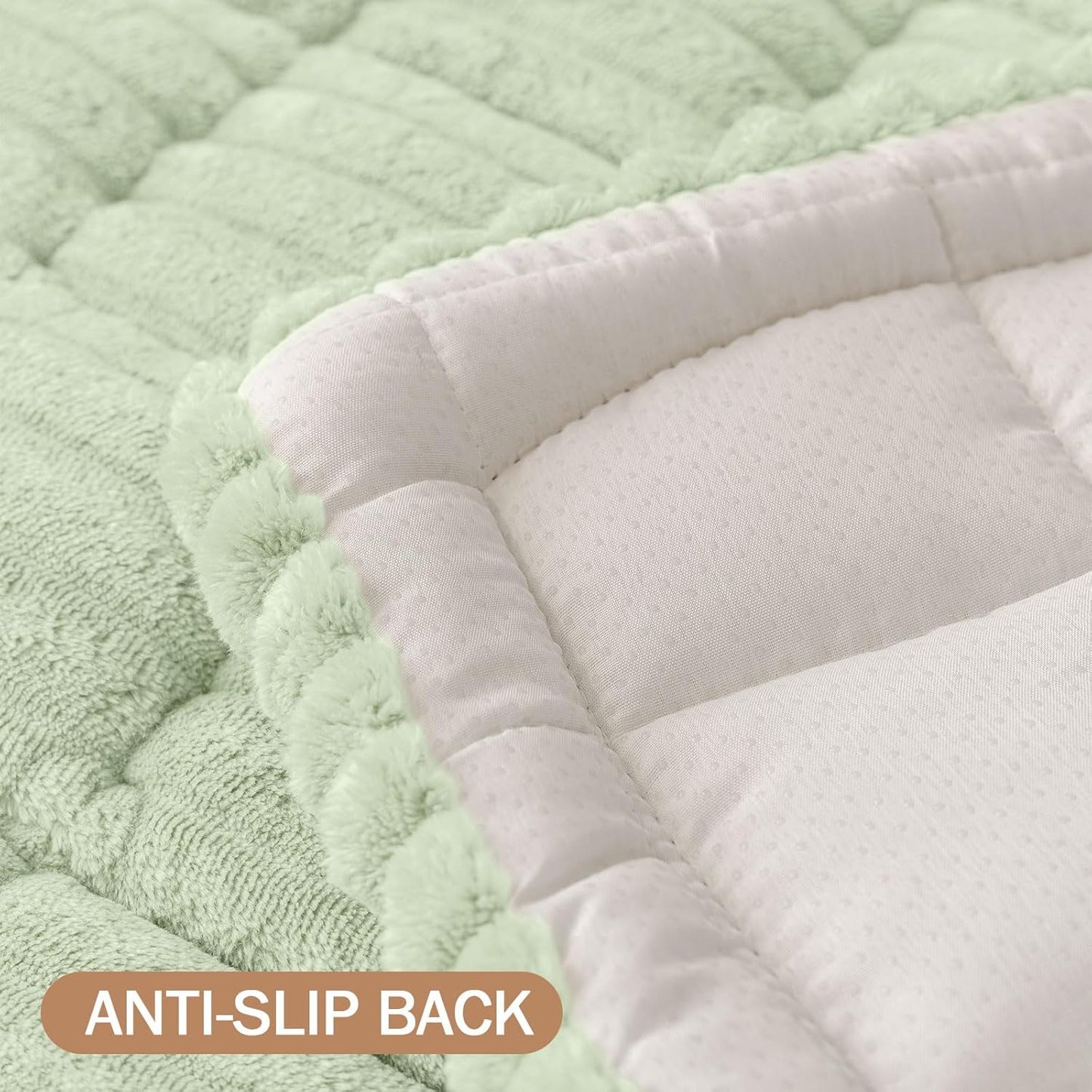 Smiry Couch Cover for Dogs Washable, Non Slip Fuzzy Pet Couch Covers for 3 Cushion Sofa Pet Friendly, Thick Soft Sofa Slipcovers Cushion Protector (Green, 27.6" x 59")