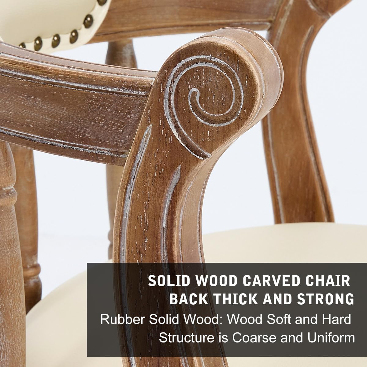 Cow top Leather Wooden Bar Stools, 360 Degree Swivel Bar Height Chair with Backs for Home Kitchen Counter, Morden Chair Barstools (Retro-Beige, Bar Height-Seat Height 29.5”)