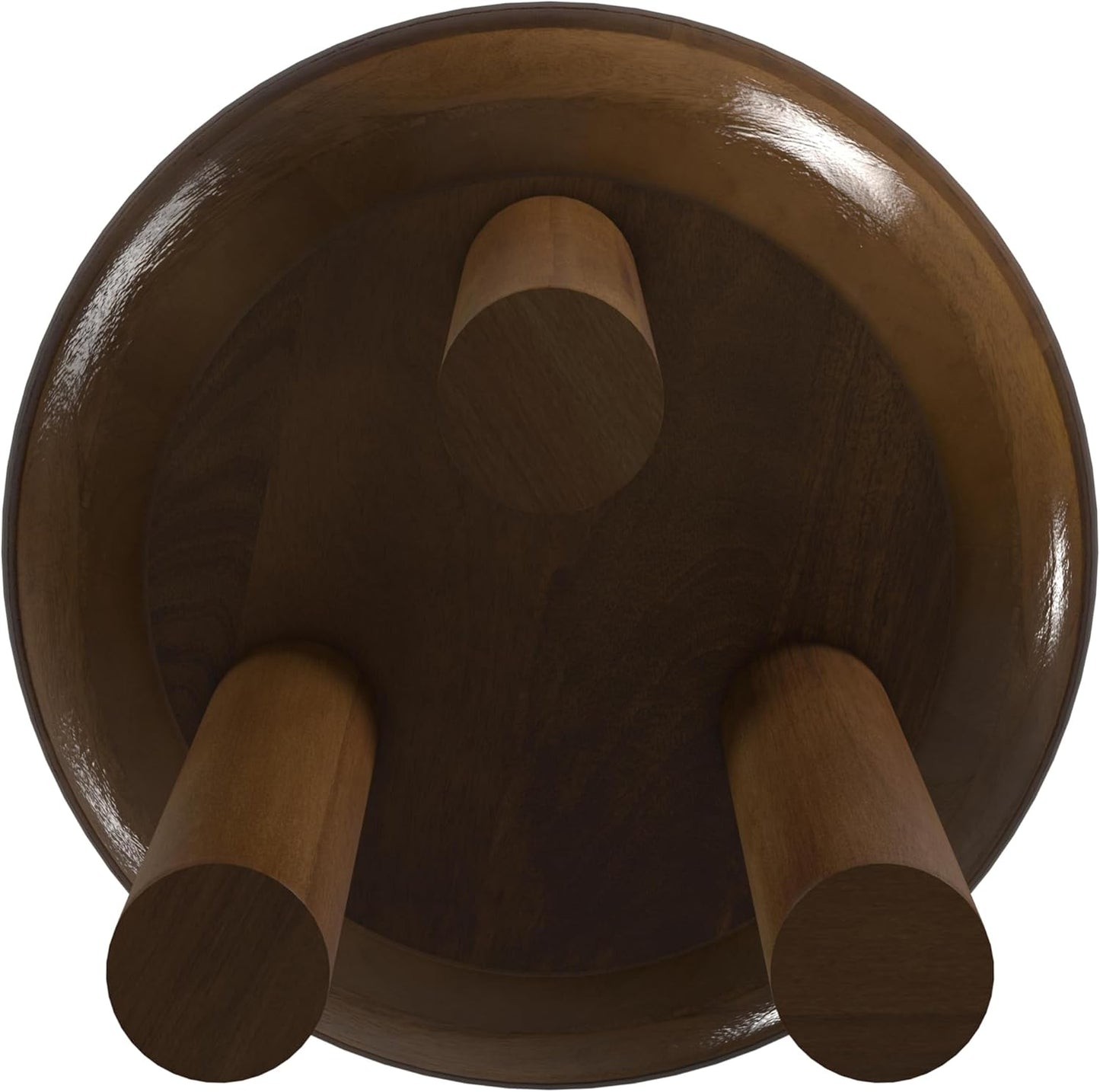 HomePop Walnut Mango Wood 3-Leg End/Side Round Table