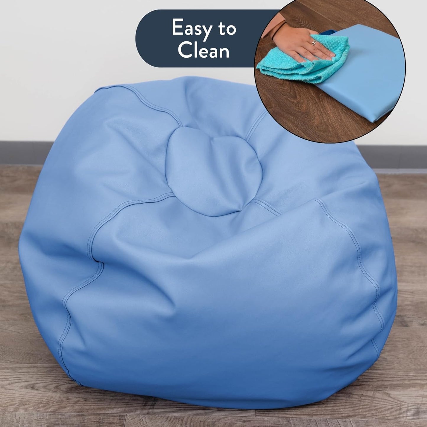 Children's Factory 35" Kids Bean Bag Chairs, Flexible Seating Classroom Furniture, Beanbag Ideal for Boy/Girl Toddler Daycare or Playroom, Sky Blue