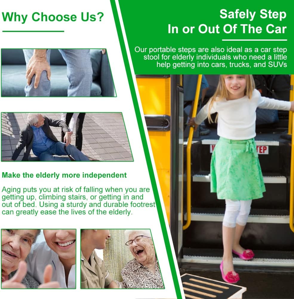 StrongTek One Step Stool for Adults with Non-Slip Rubber Stepping Surface, Portable Single Wooden Riser, 440 lb. Load Capacity for Kitchen, Bathroom, or Bedside, Kid and Senior Support (White)