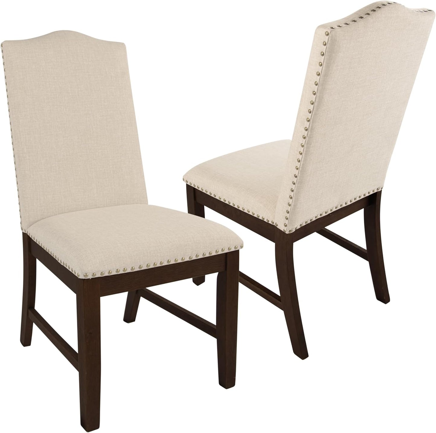 HomePop Scalloped Back Dining Chair - Beige Woven(Set of 2)