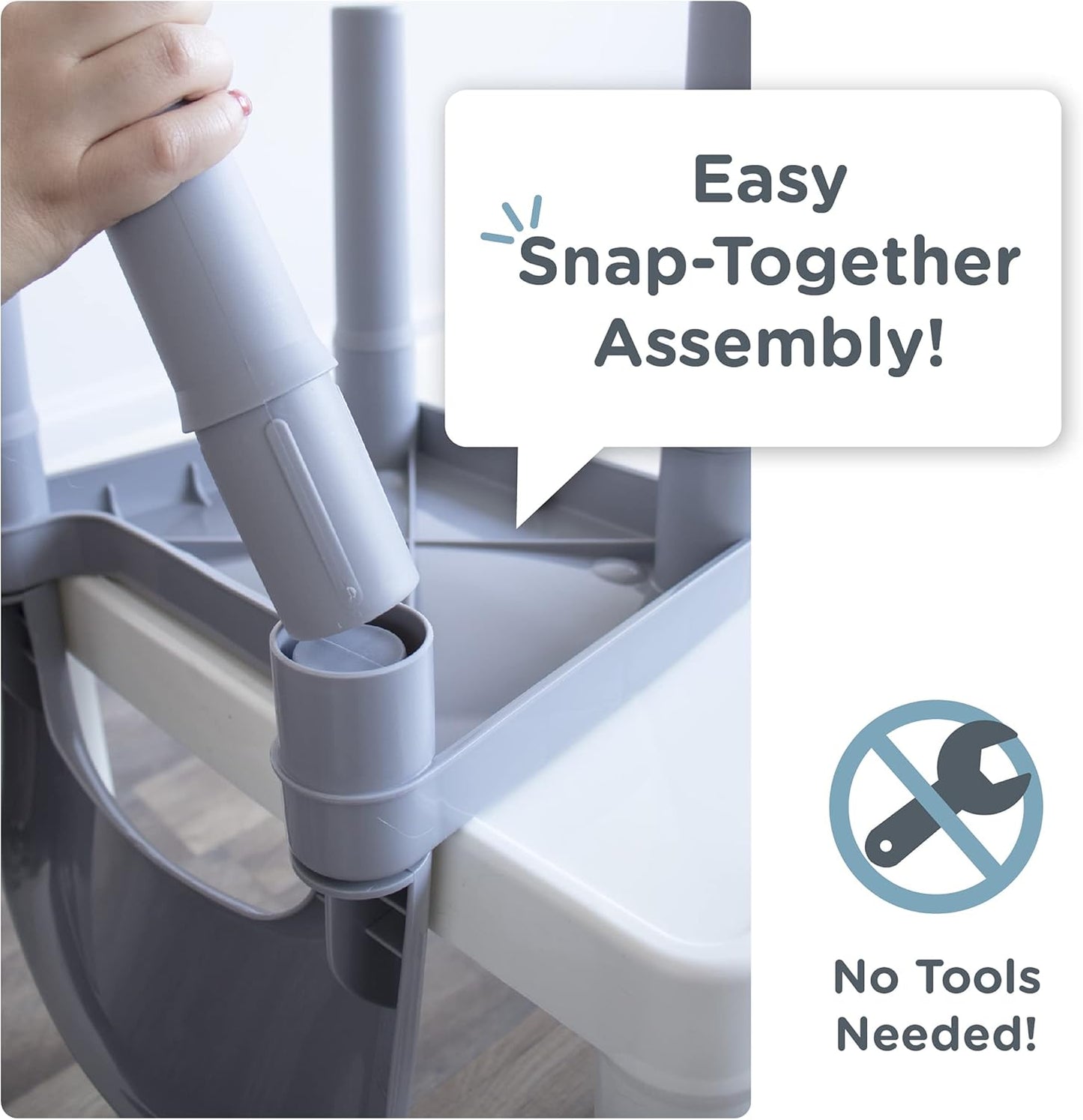 Humble Crew Kids Dry Erase Plastic Table and 2 Set, White Table & Grey Chairs, 20 x 20 x 17inches, 12 x 11 x 18 inches