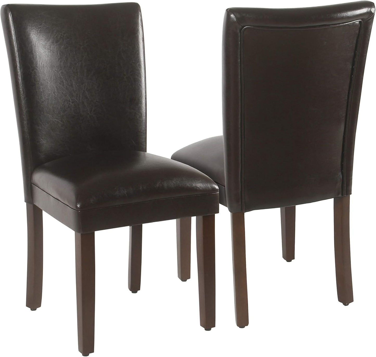 HomePop Parsons Dining Chair - Brown Faux Leather (Set of 2)